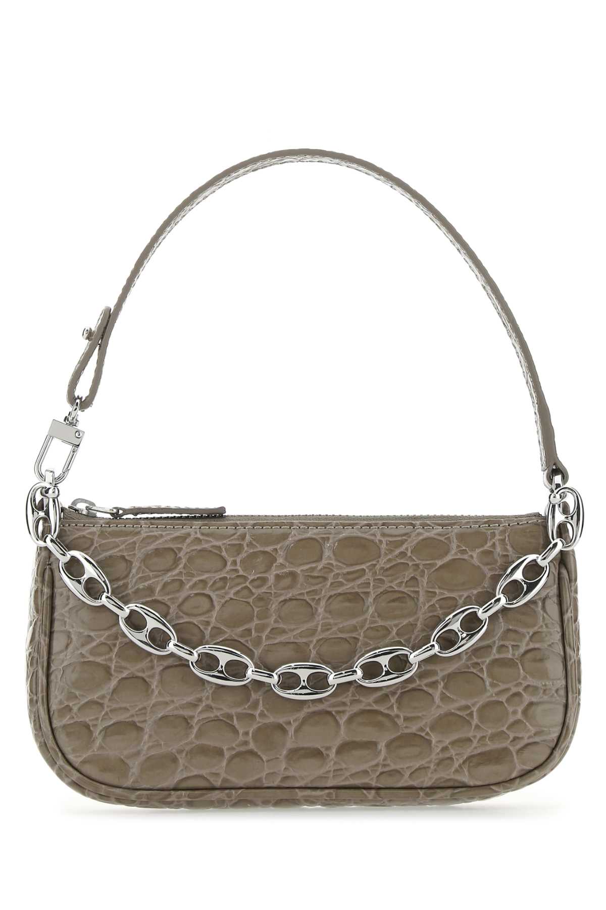 By Far Dove Grey Leather Mini Rachel Handbag Mud Borse A Mano - Women
