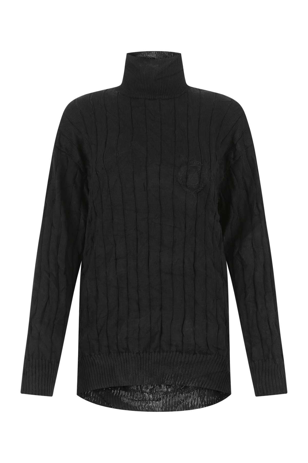 Balenciaga Black Silk Blend Oversize Sweater 0100 Exterior: Lycra Maglieria – Women