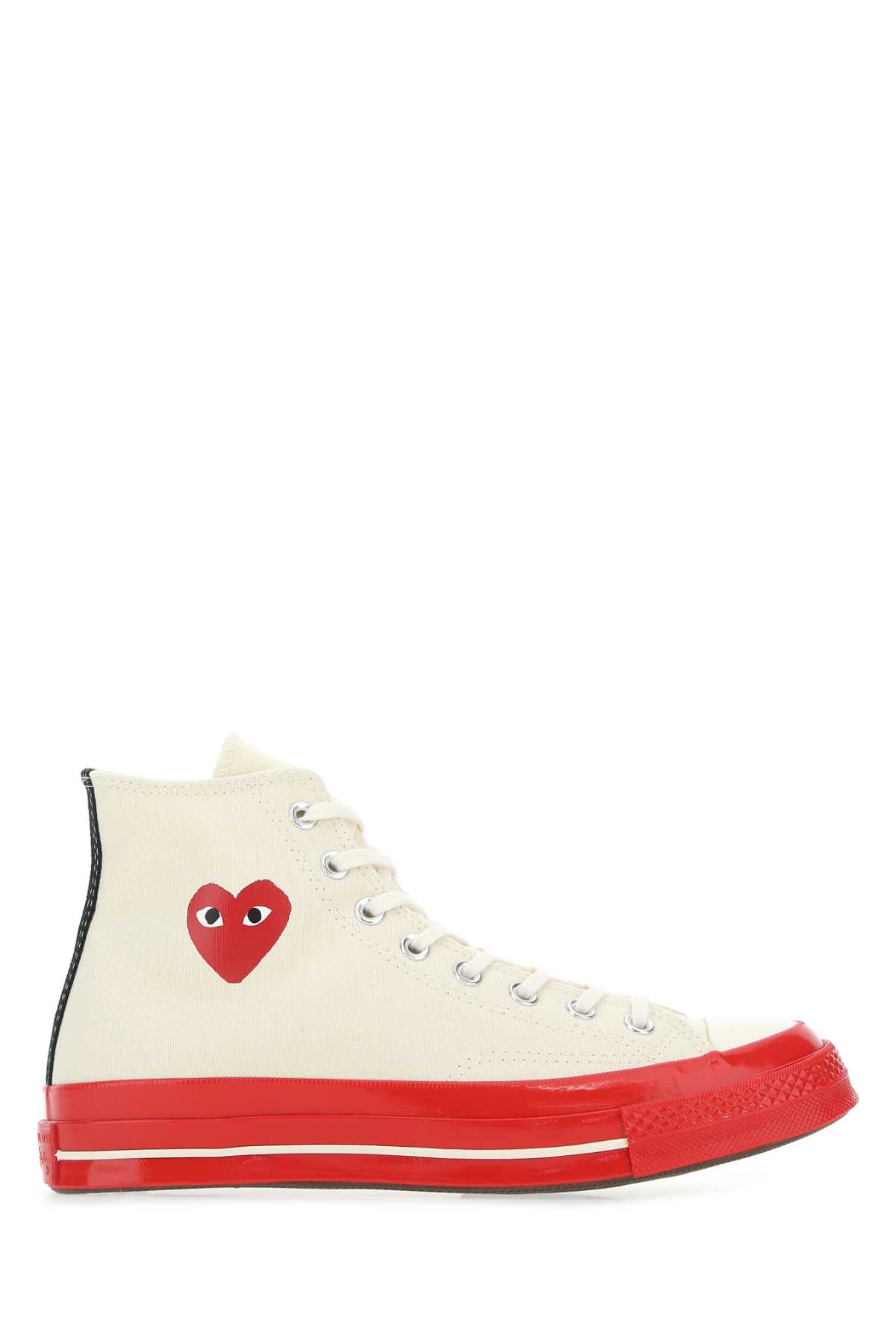 Comme Des Garcons Play Ivory Canvas Comme Des Garã§ons X Converse Sneakers White - Unisex