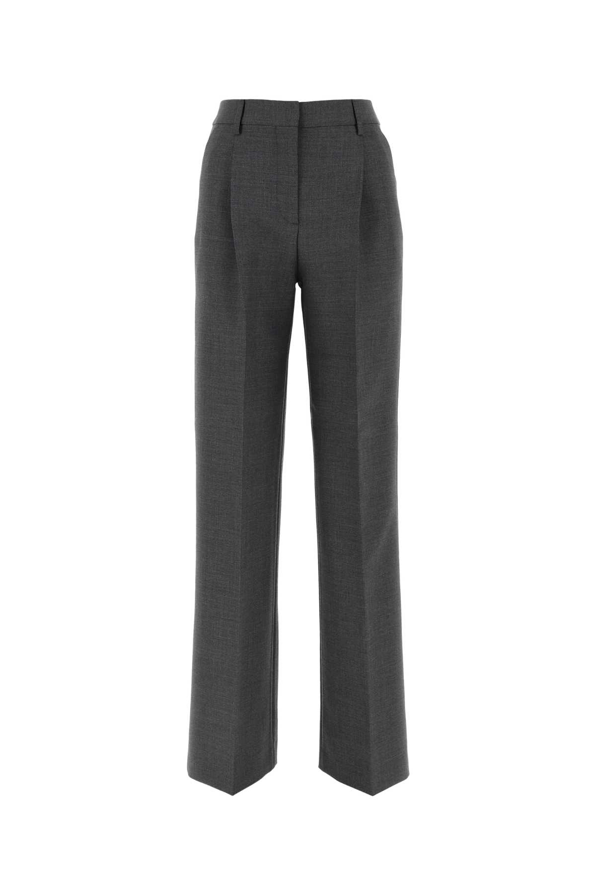 Burberry Black Wool Blend Wide-leg Pant