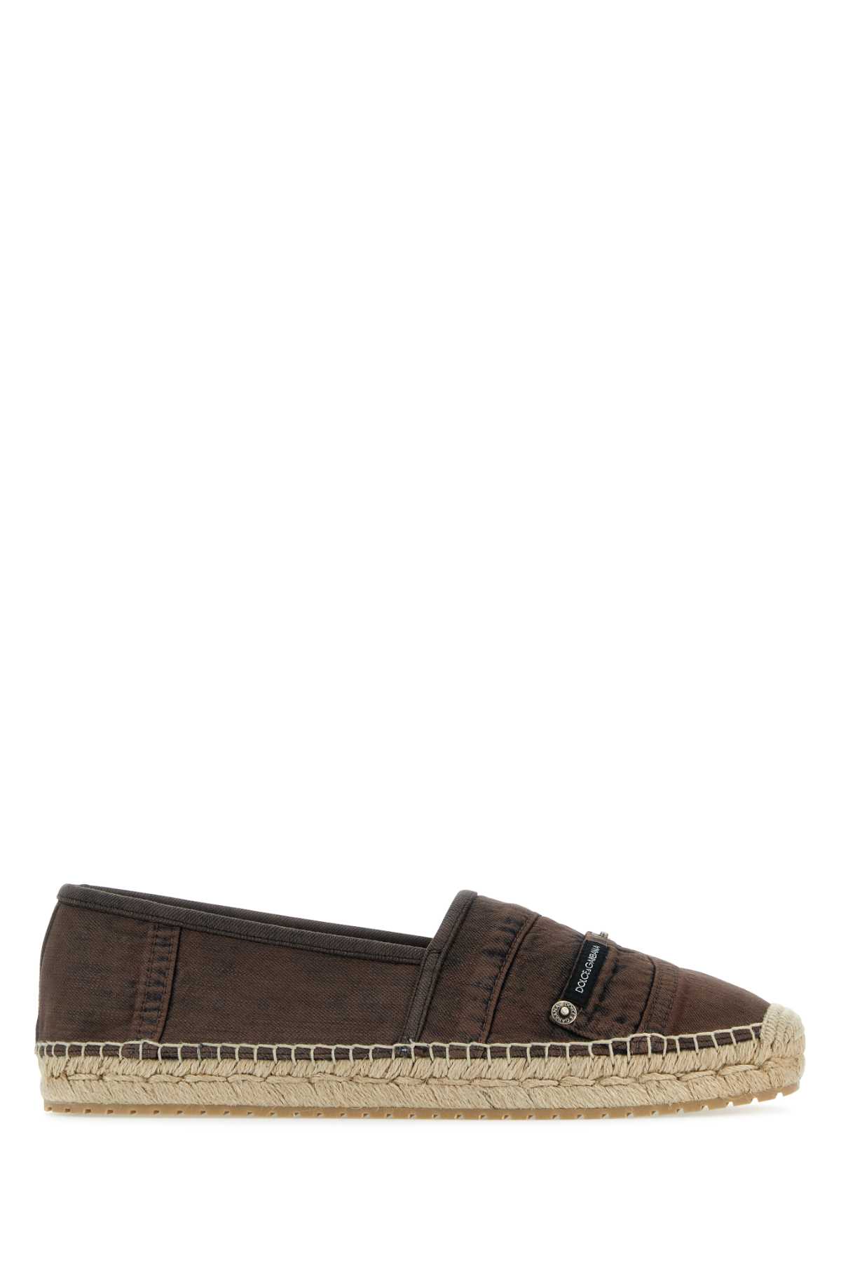 Dolce & Gabbana Brown Denim Espadrilles Marrone Espadrillas – Men