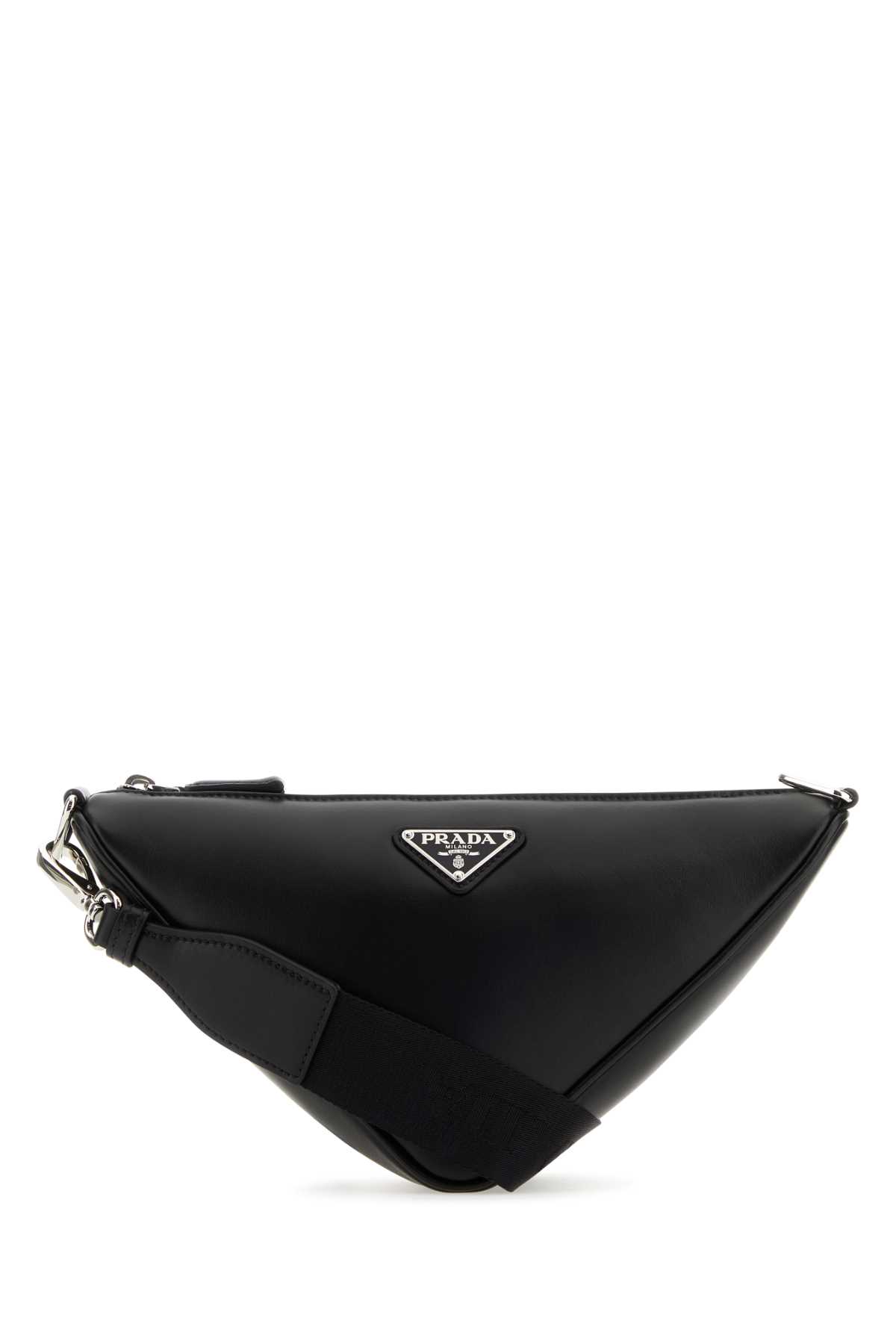 Prada Black Leather Triangle Crossbody Bag Nero Vitello Borse A Tracolla - Men