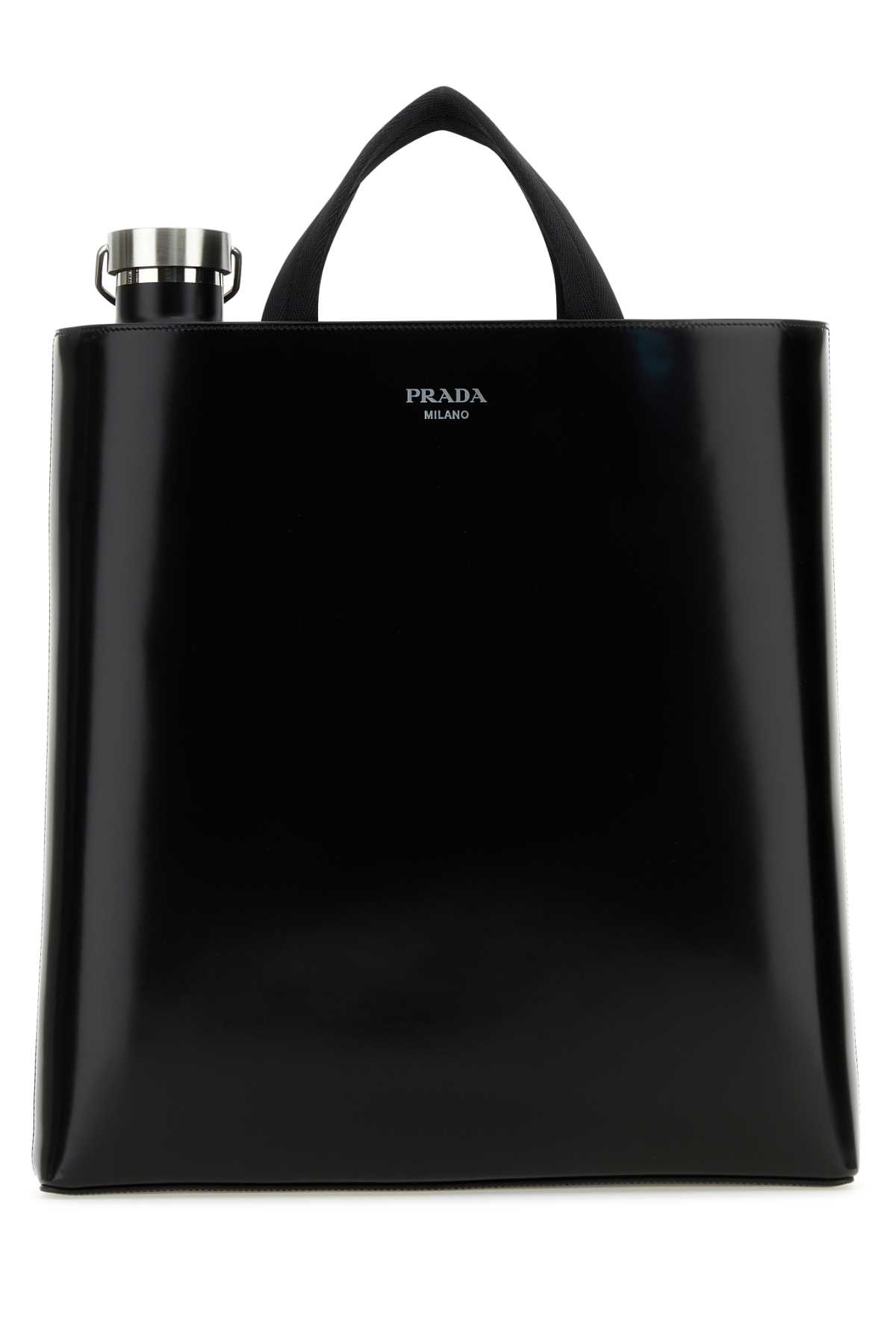 Prada Black Leather Shopping Bag Nero Vitello Borse A Mano – Men