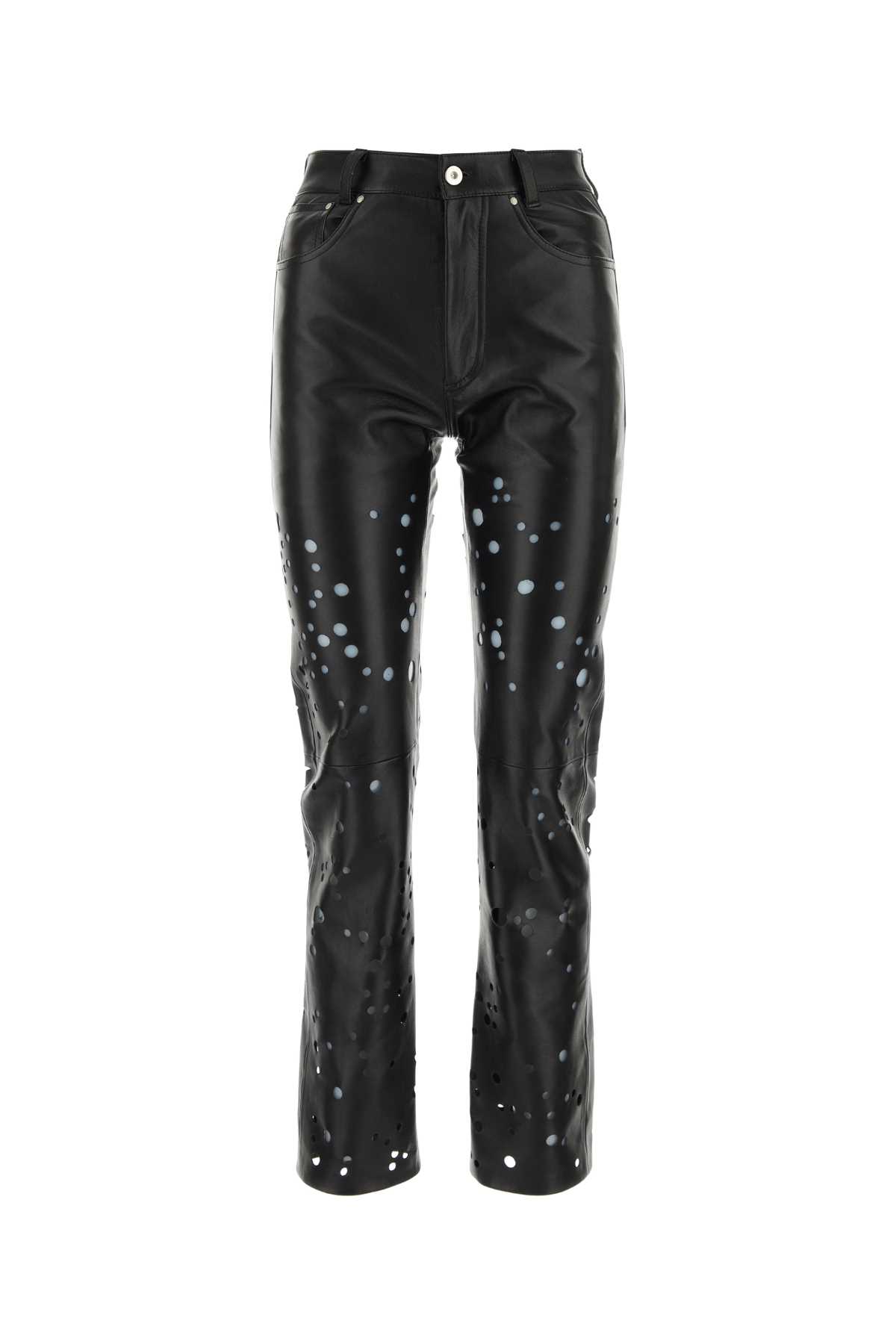 Durazzi Black Leather Pant Exterior: Pantaloni – Women