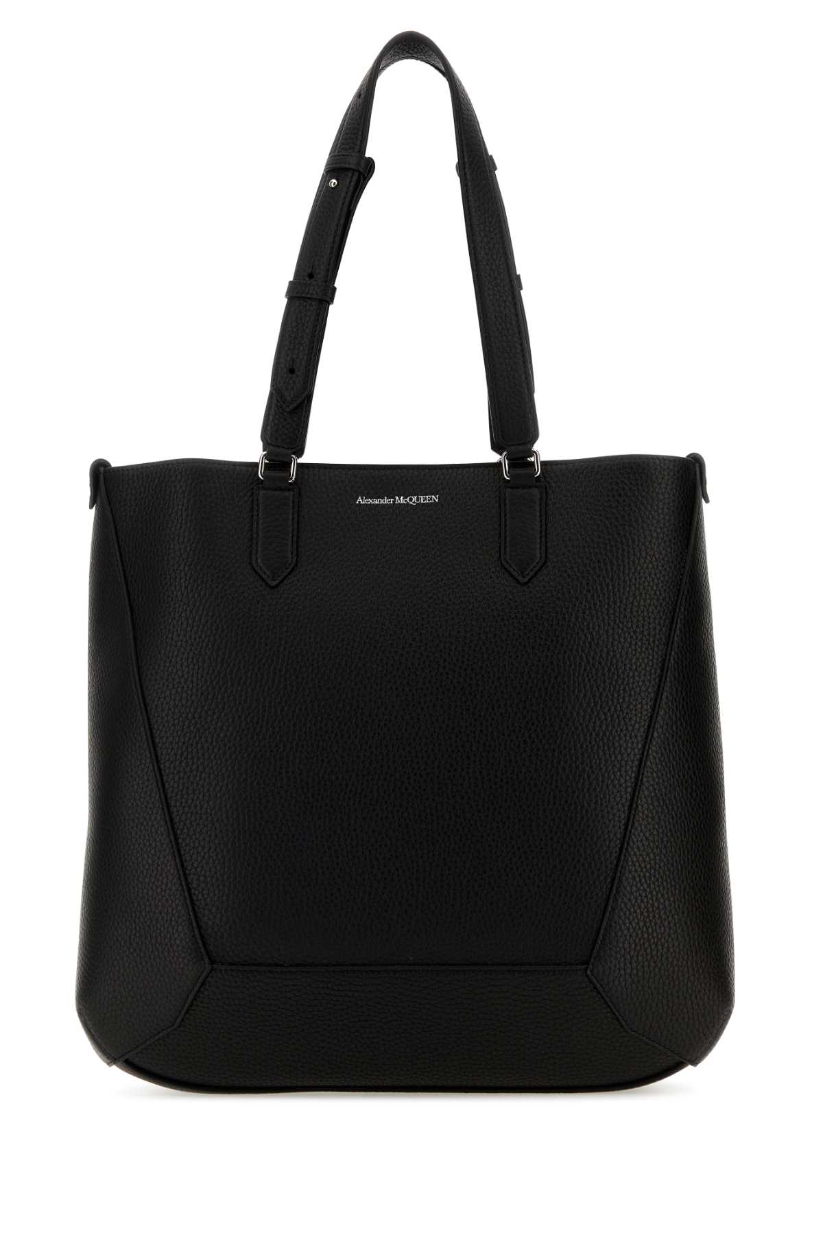 Alexander McQueen Black Leather Medium Edge Shopping Bag Borse A Mano - Men