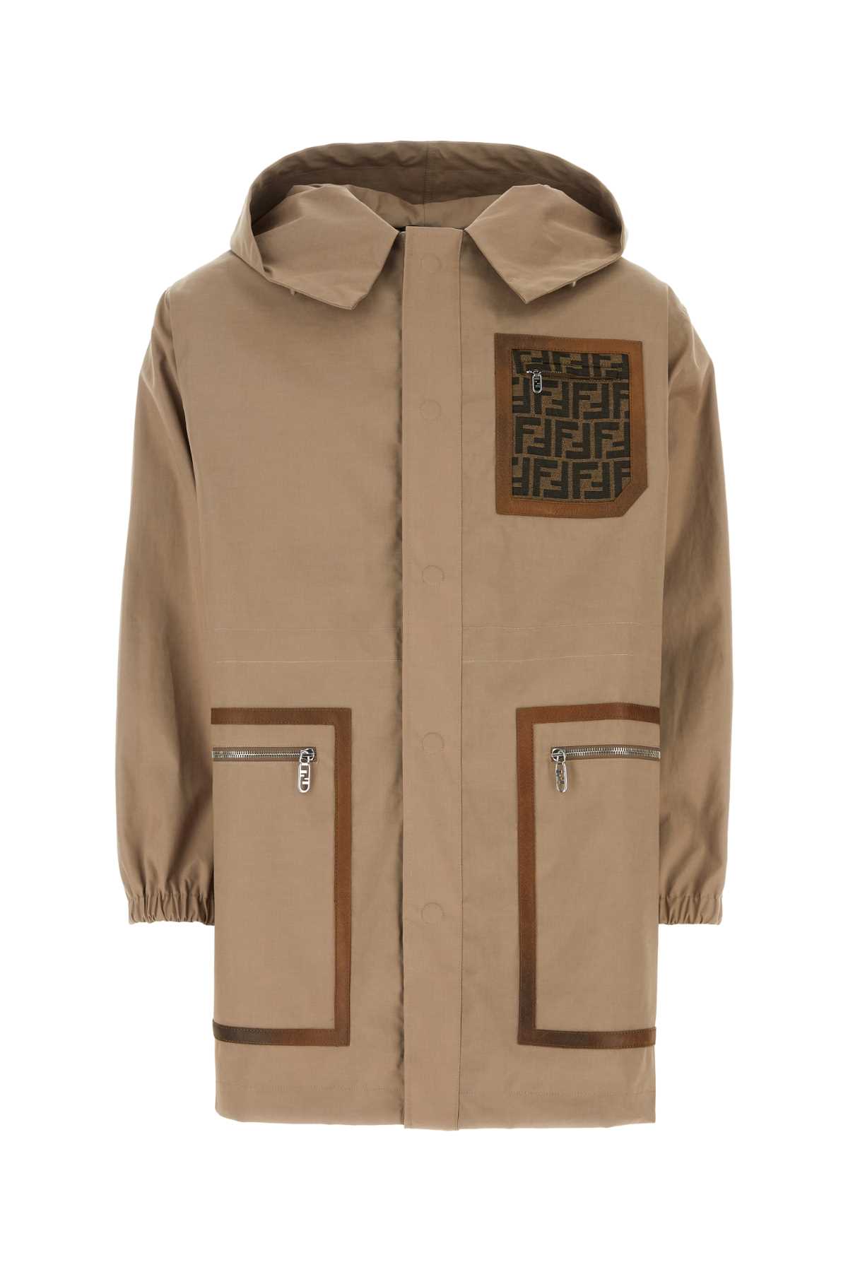 Fendi Logo Detailed Hooded Parka Jacket