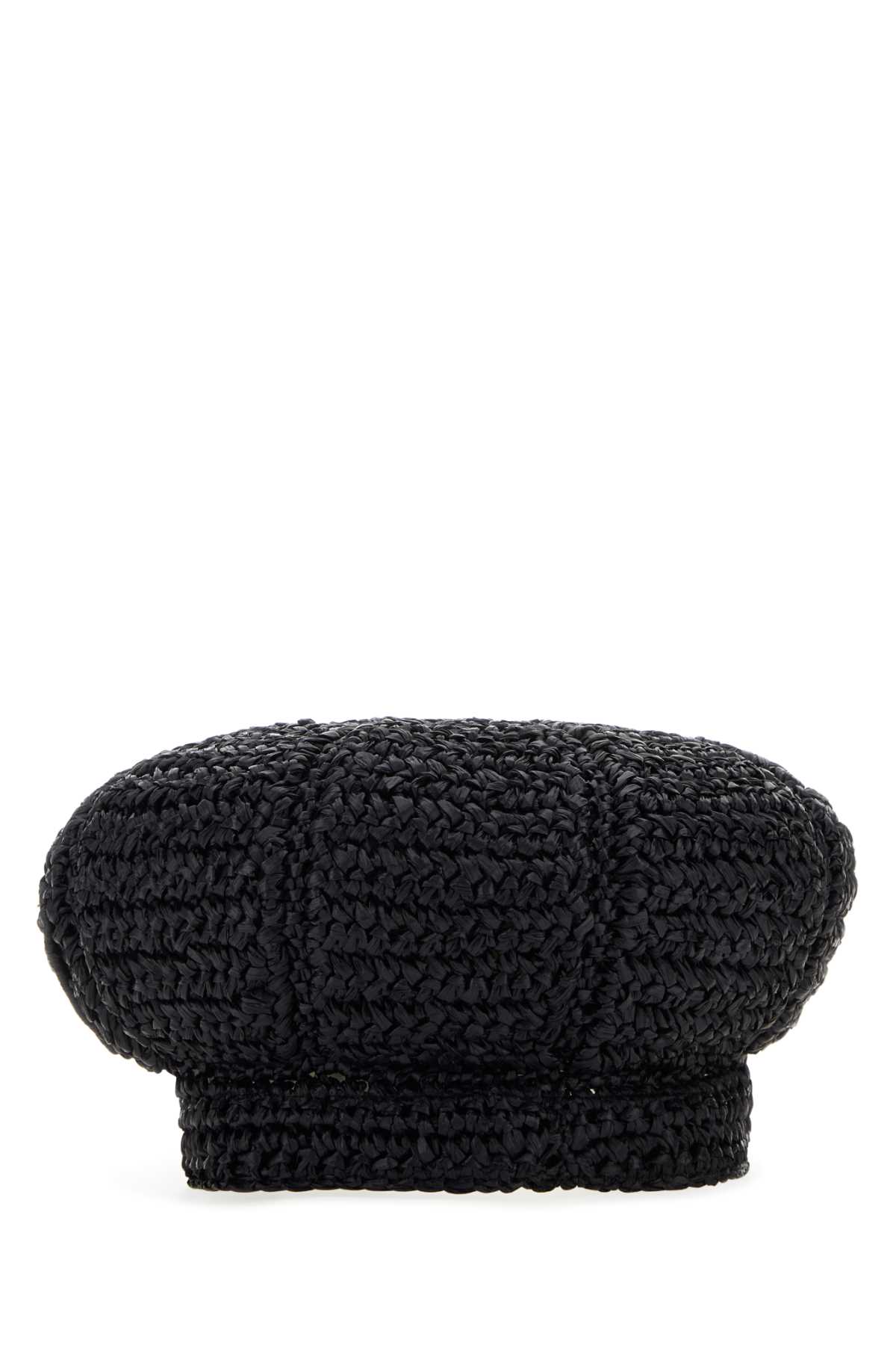 Prada Black Rafia Baker Boy Hat Nero Exterior: Viscose Cappelli E Fasce Per Capelli - Women
