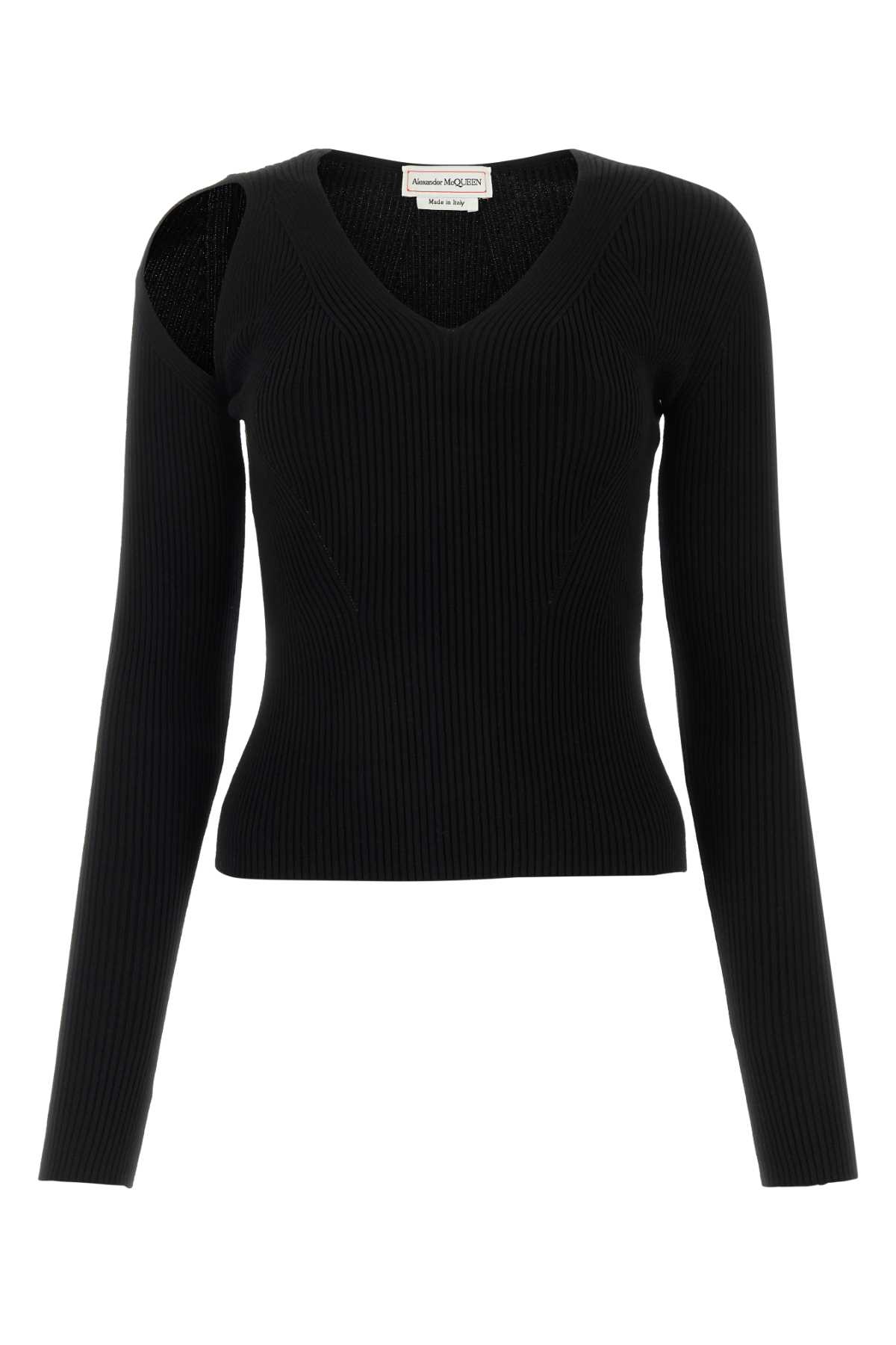 Alexander McQueen Black Wool Blend Sweater Exterior: Polyester Maglieria – Women
