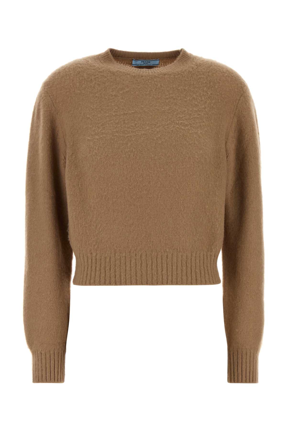 Prada Biscuit Cashmere Sweater Cammello Exterior: Maglieria – Women