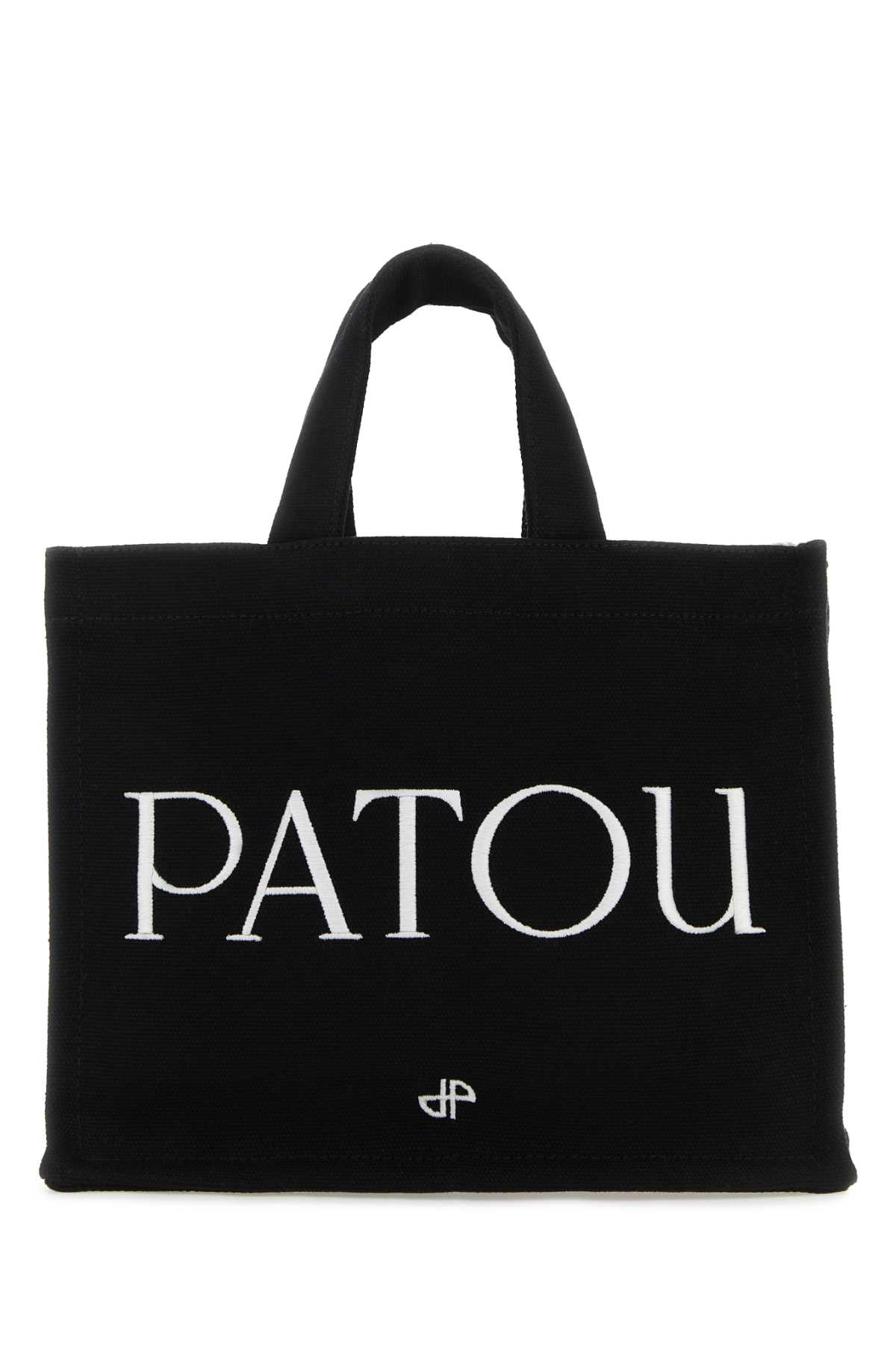 Black Canvas Small Tote Patou Shopping Bag Exterior: Cotton Borse A Mano – Women
