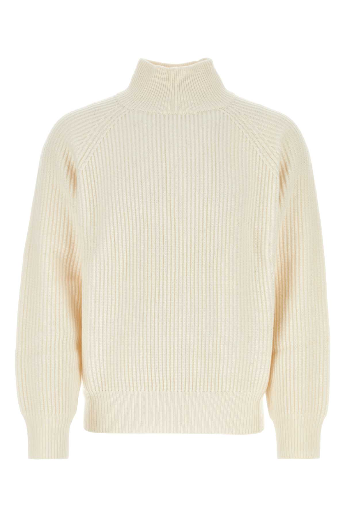 Le Kasha Ivory Cashmere Sweater White Exterior: Organic Maglieria – Men