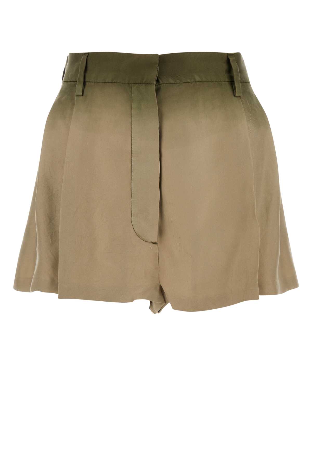 Prada Sage Green Silk Shorts Corda Exterior - Women