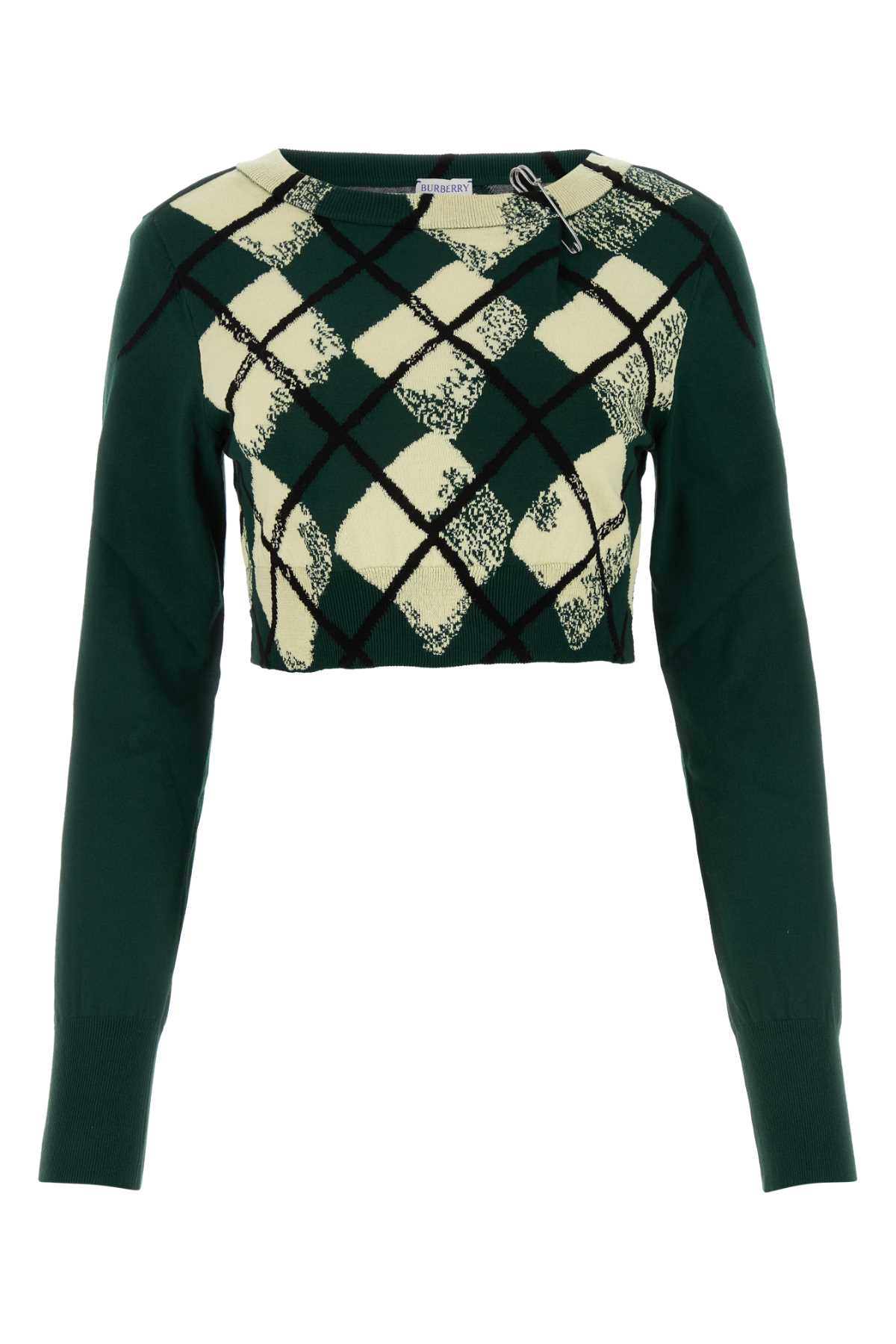 Burberry Bottle Green Cotton Sweater Ivy Exterior: Maglieria – Women
