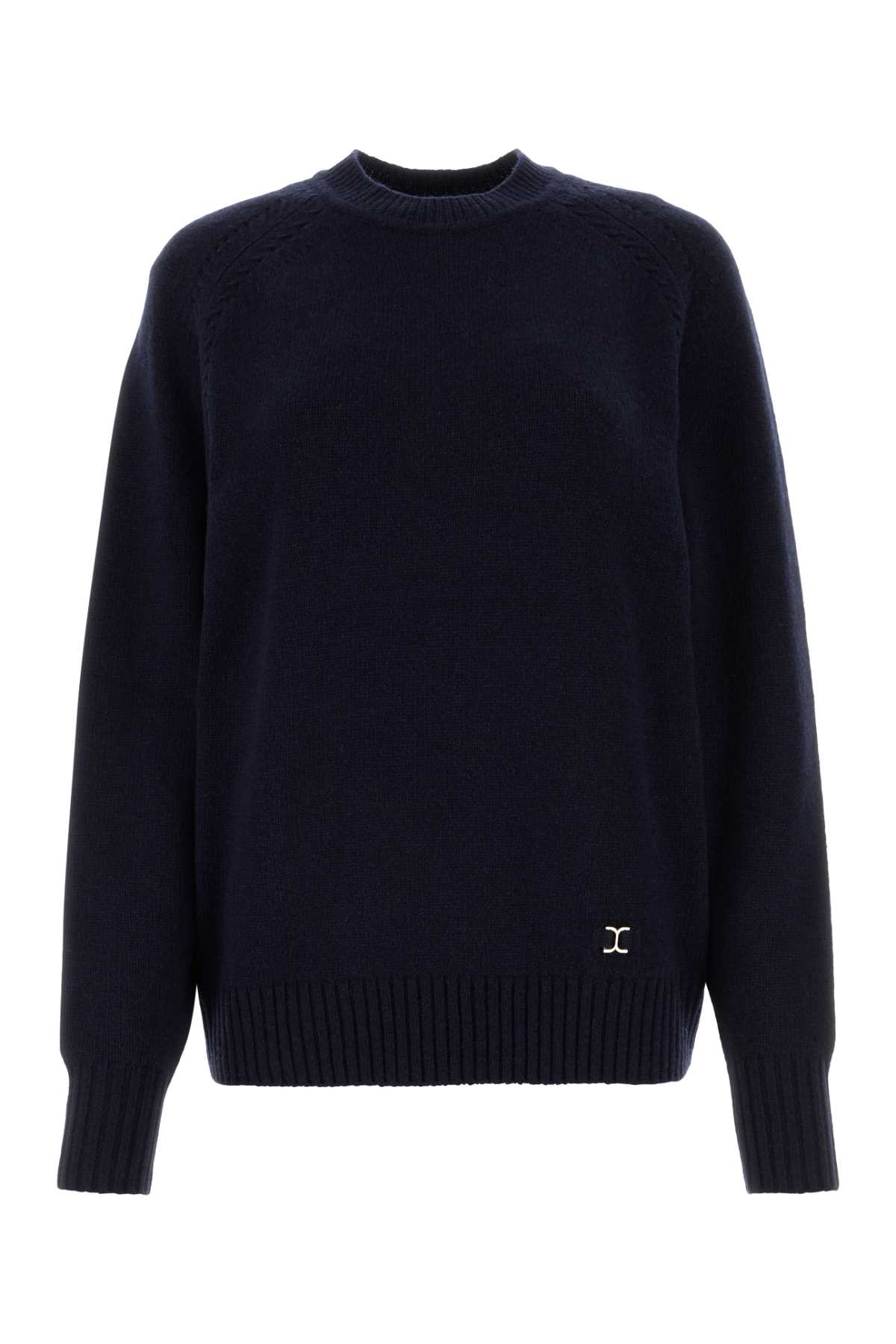 Chloé Midnight Blue Cashmere Blend Oversize Sweater Iconicnavy Exterior: Wool Maglieria – Women