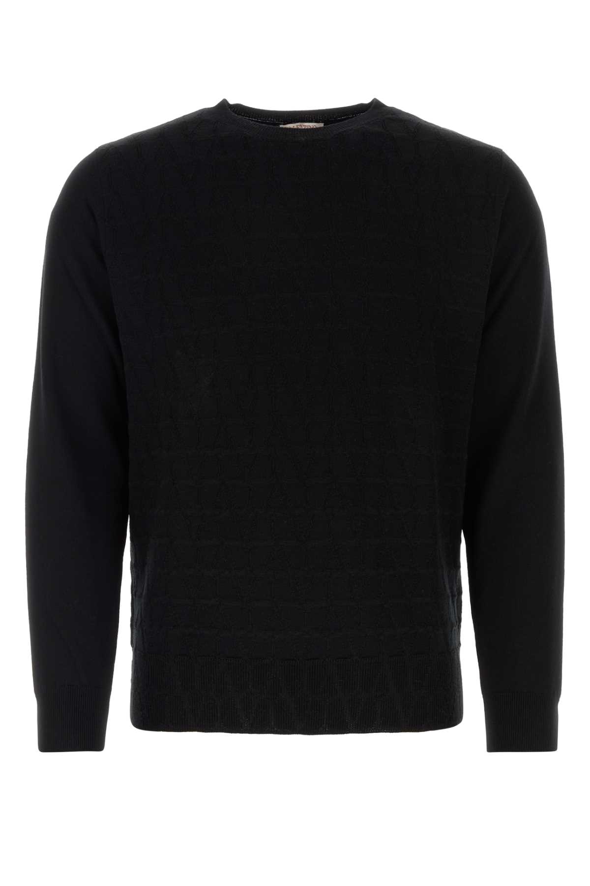 Valentino Garavani Black Wool Sweater Neronero Exterior: Virgin Maglieria – Men