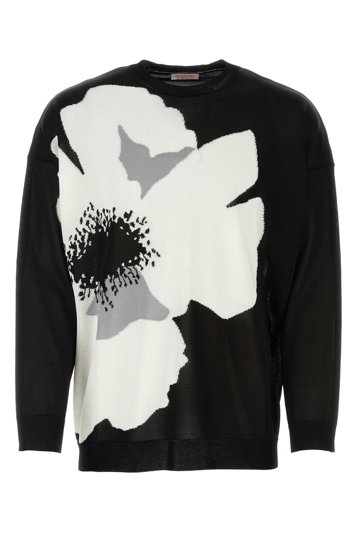 Valentino Garavani Black Viscose Sweater Neroavoriogrigio Exterior: Maglieria – Men