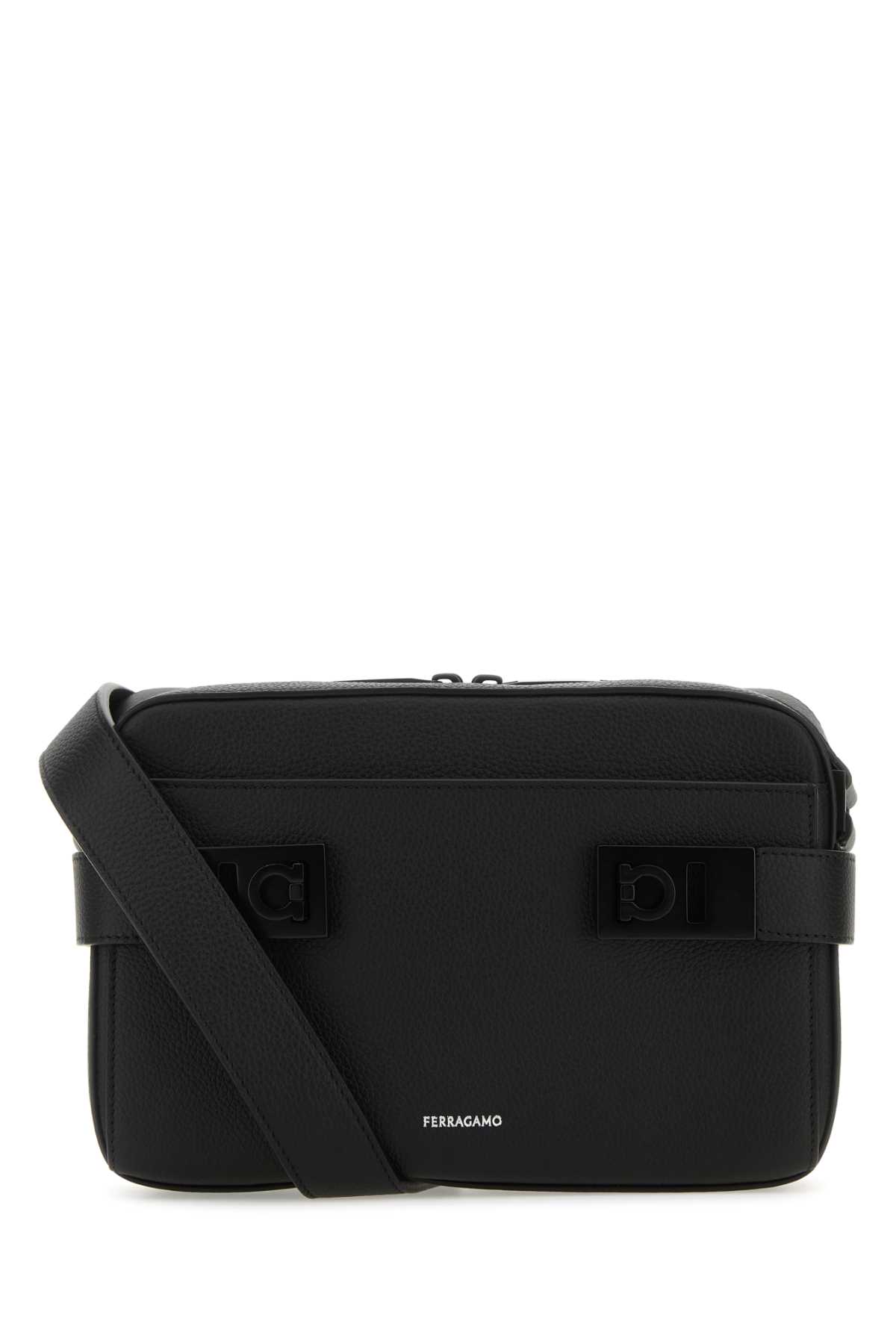 Ferragamo Black Leather Crossbody Bag Nero Borse A Tracolla - Men