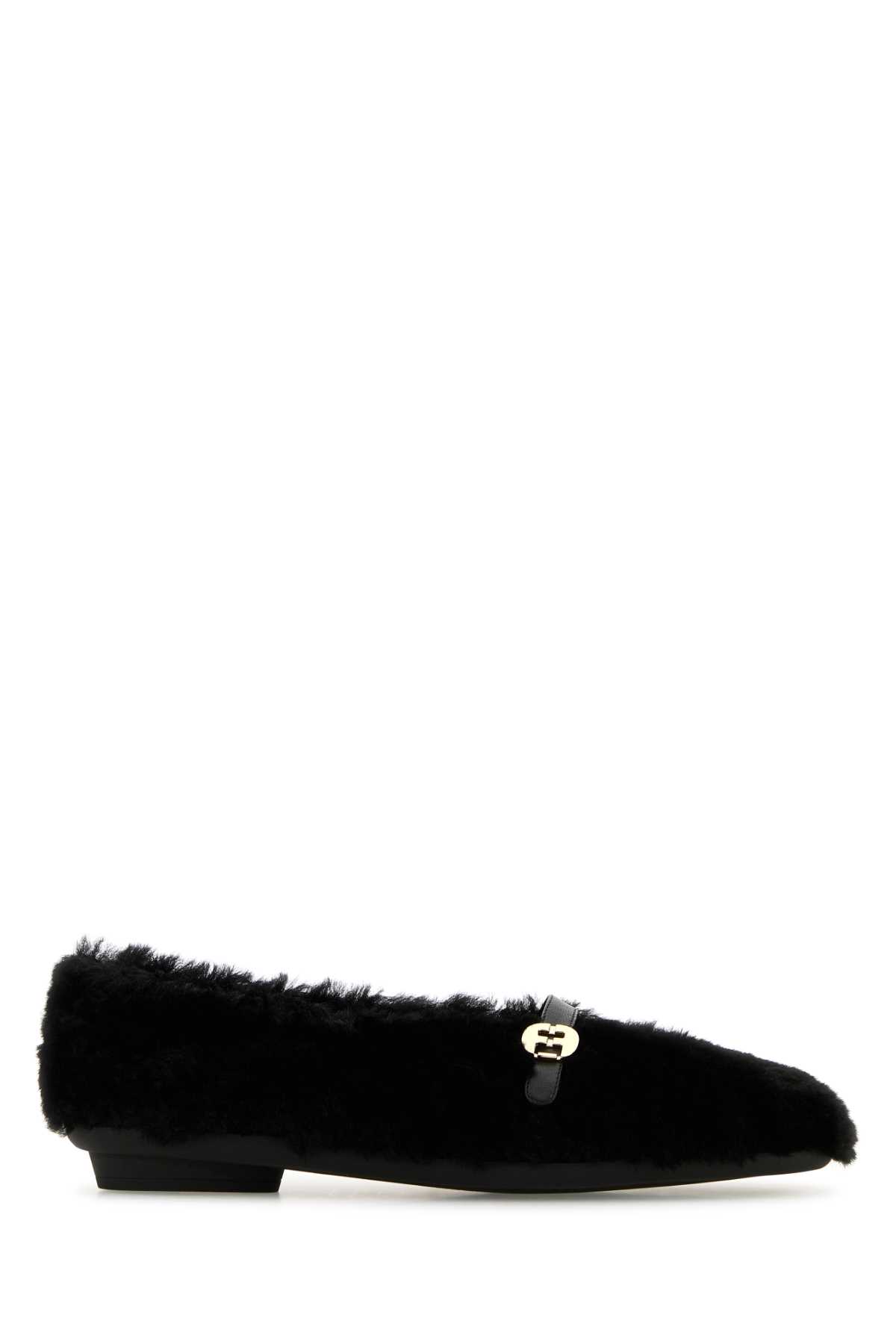 Ferragamo Black Shearling Noella Ballerinas Nero820neronero Ballerine – Women