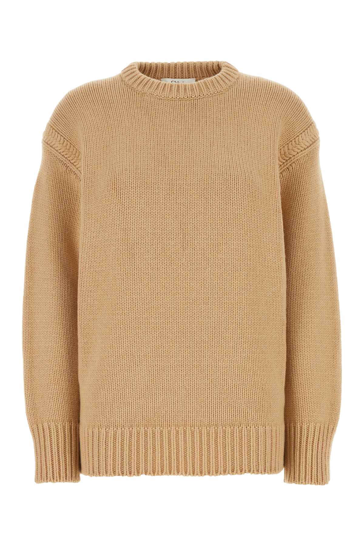 Chloé Skin Pink Cashmere Blend Oversize Sweater Ultimatenude Exterior: Cotton Maglieria – Women