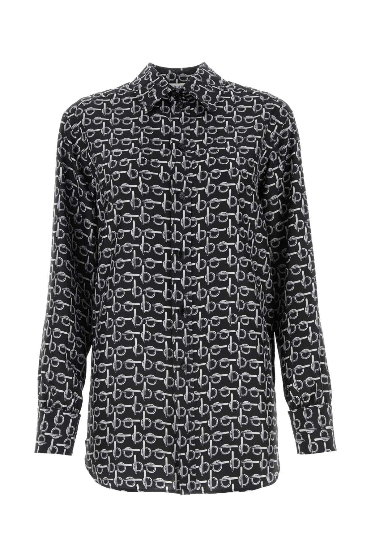 Burberry B Jacquard Classic Collar Silk Shirt