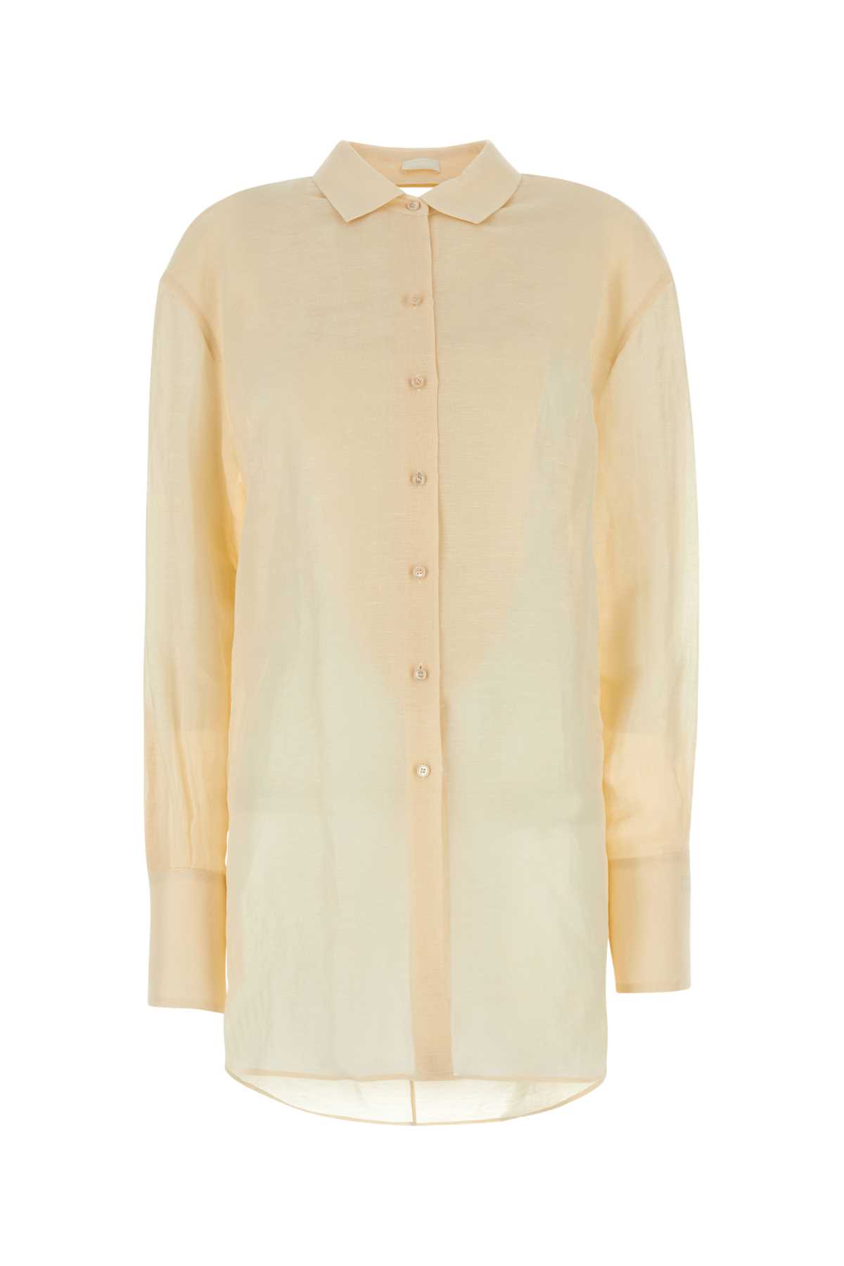 Givenchy Cream Silk Blend Oversize Shirt Ivory Exterior: Linen Camicie – Women