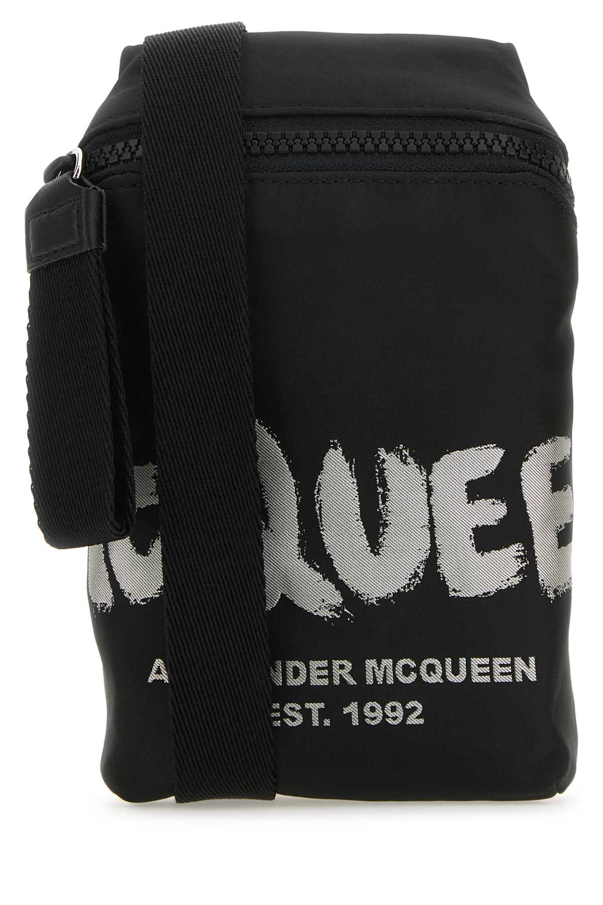 Alexander McQueen Black Fabric Mcqueen Graffiti Crossbody Bag