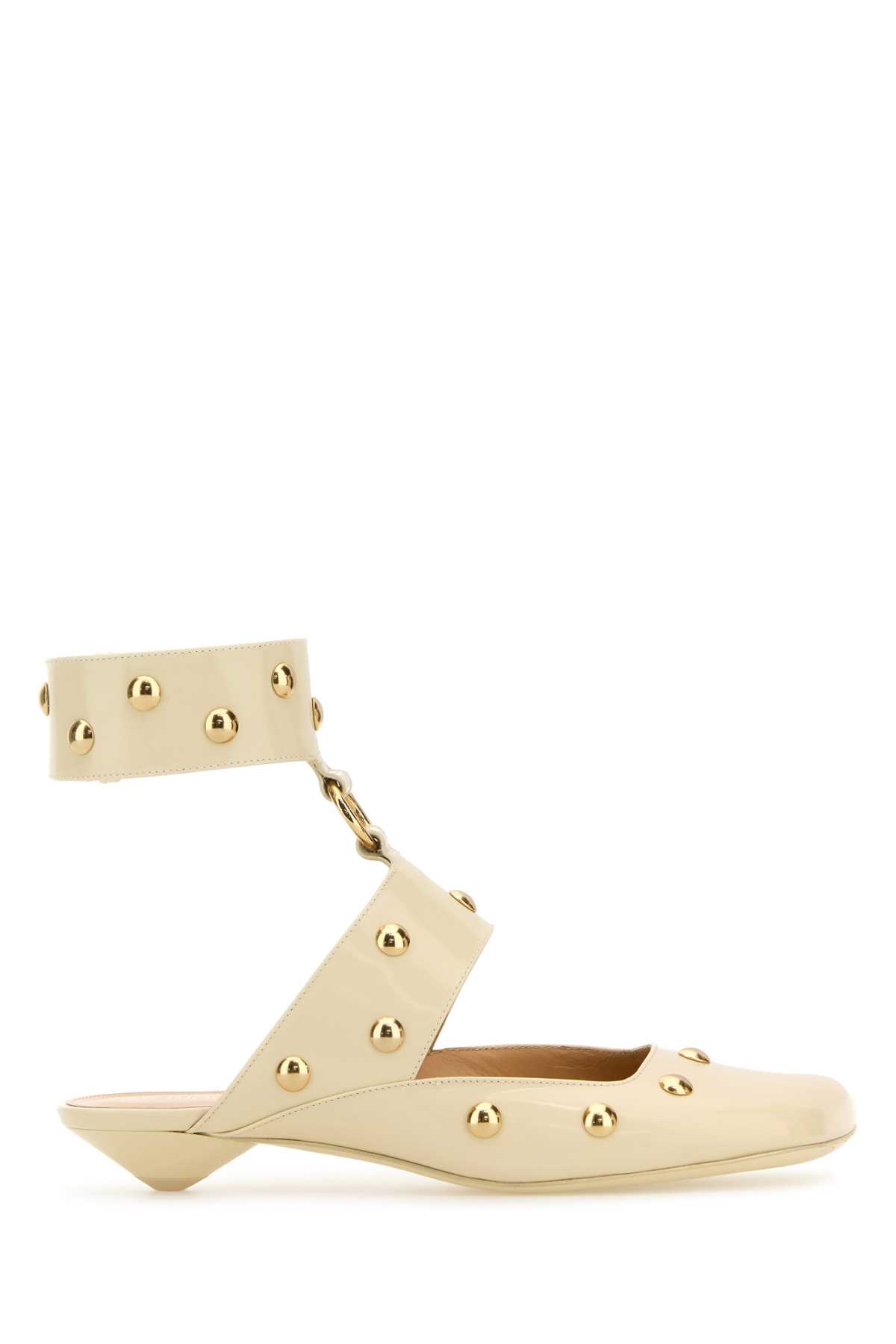 Chloé Ivory Leather Jade Sabot Eggshell Scarpe Con Tacco – Women