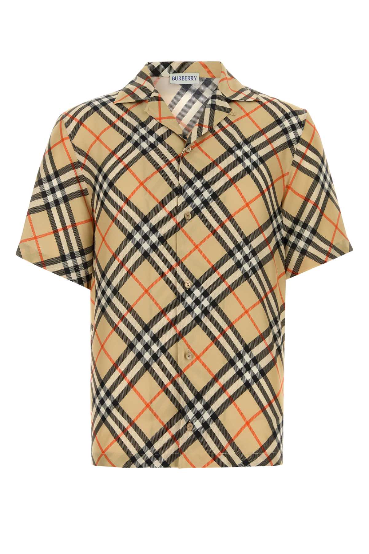 Burberry Printed Silk Shirt Sandipcheck Exterior: Camicie - Men