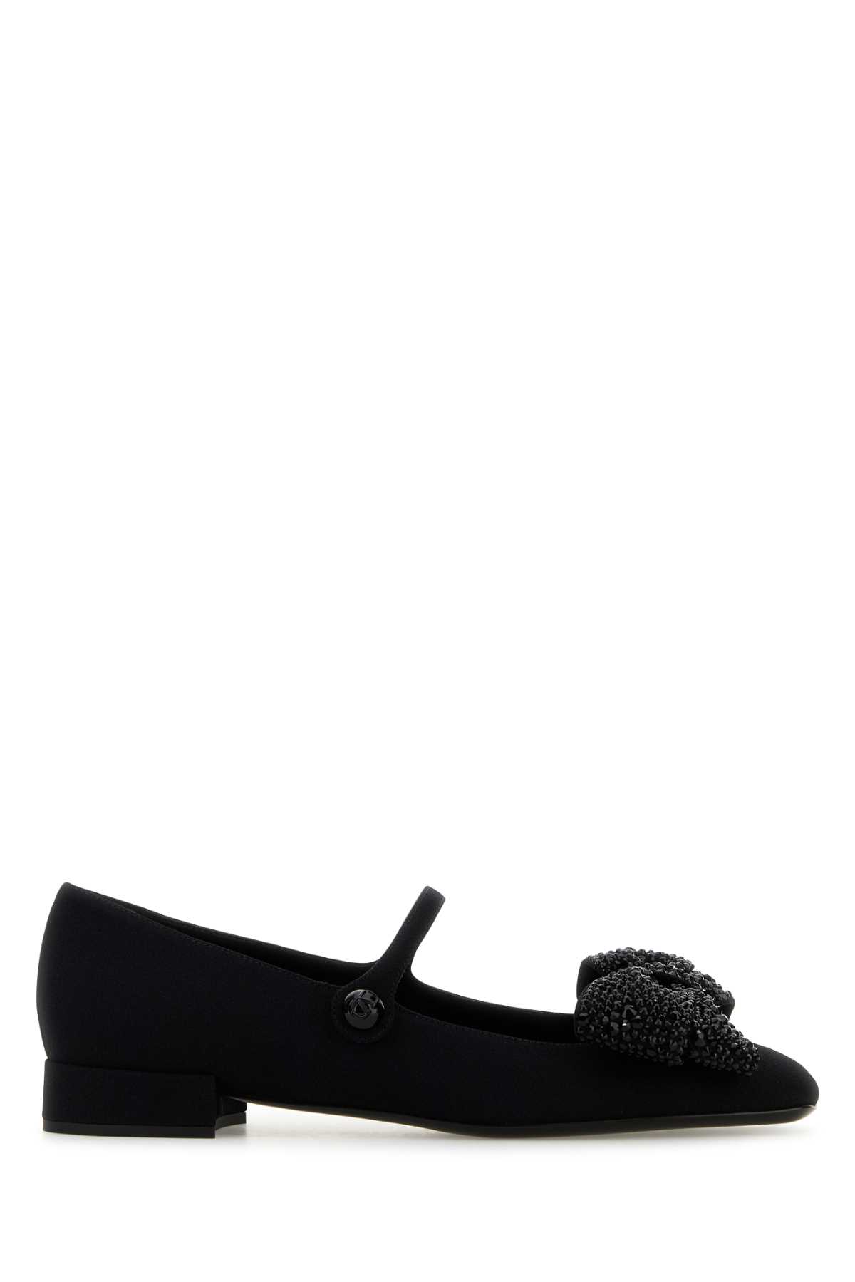 Valentino Garavani Black Fabric Ballerinas Nerojet Ballerine – Women