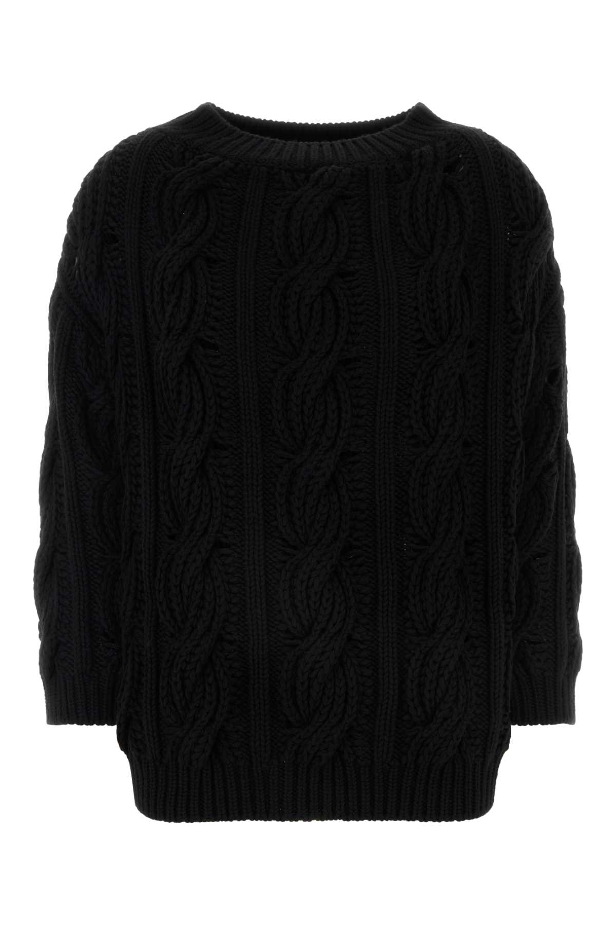 Valentino Garavani Black Wool Sweater Nero Exterior: Virgin Maglieria – Women
