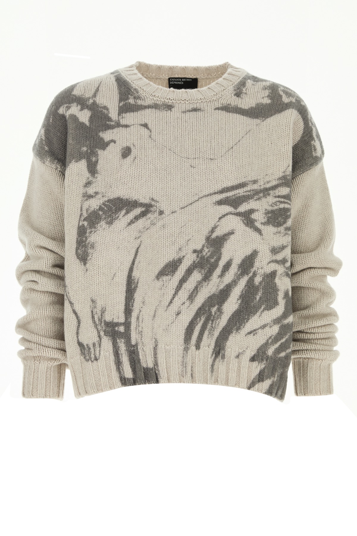 Enfants Riches Deprimes Past Vain Crewneck Sweater Creamblack Virgin Wool Maglieria – Men