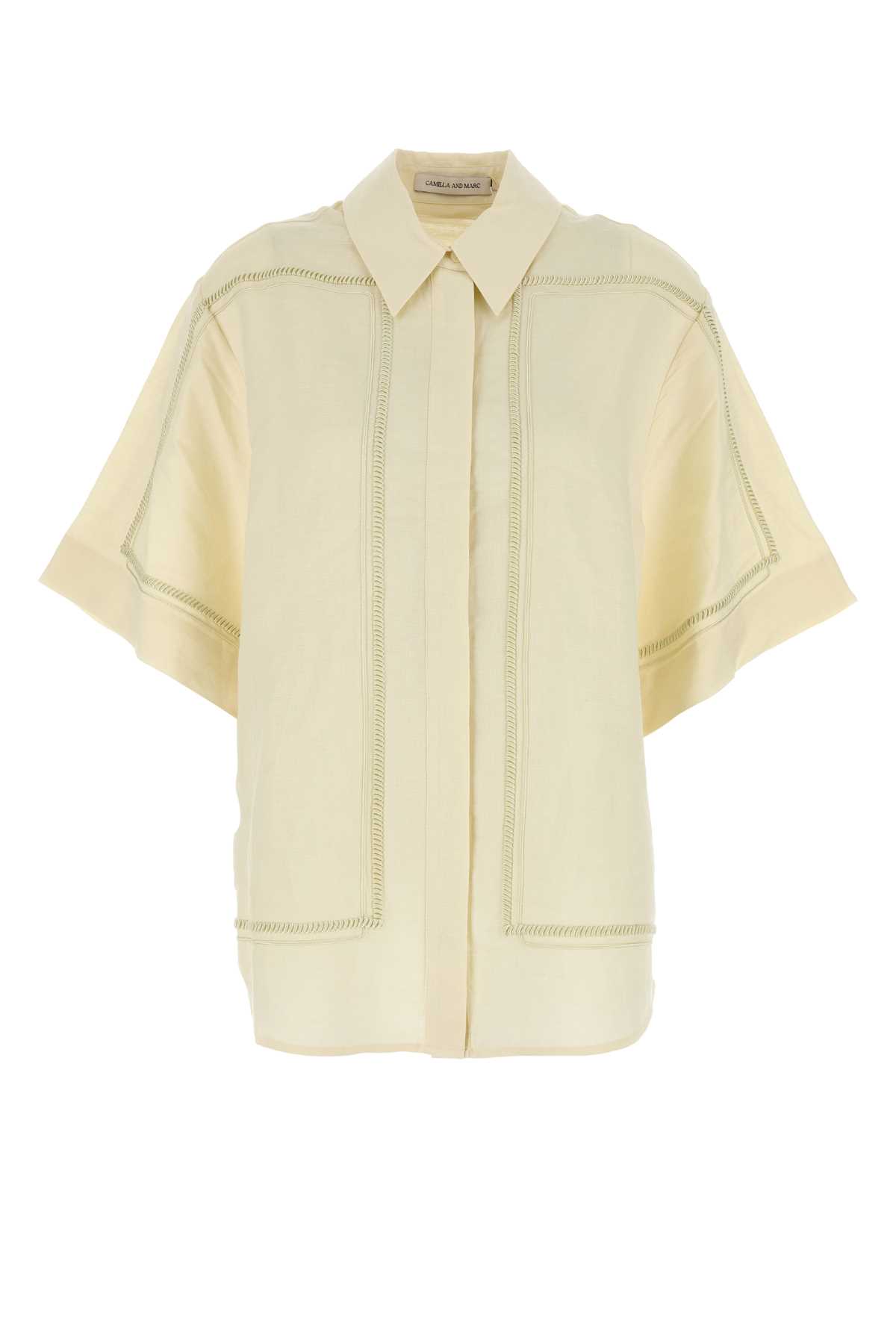 Camilla And Marc Cream Linen Blend Fortuna Shirt Lemon Exterior: Viscose Camicie – Women