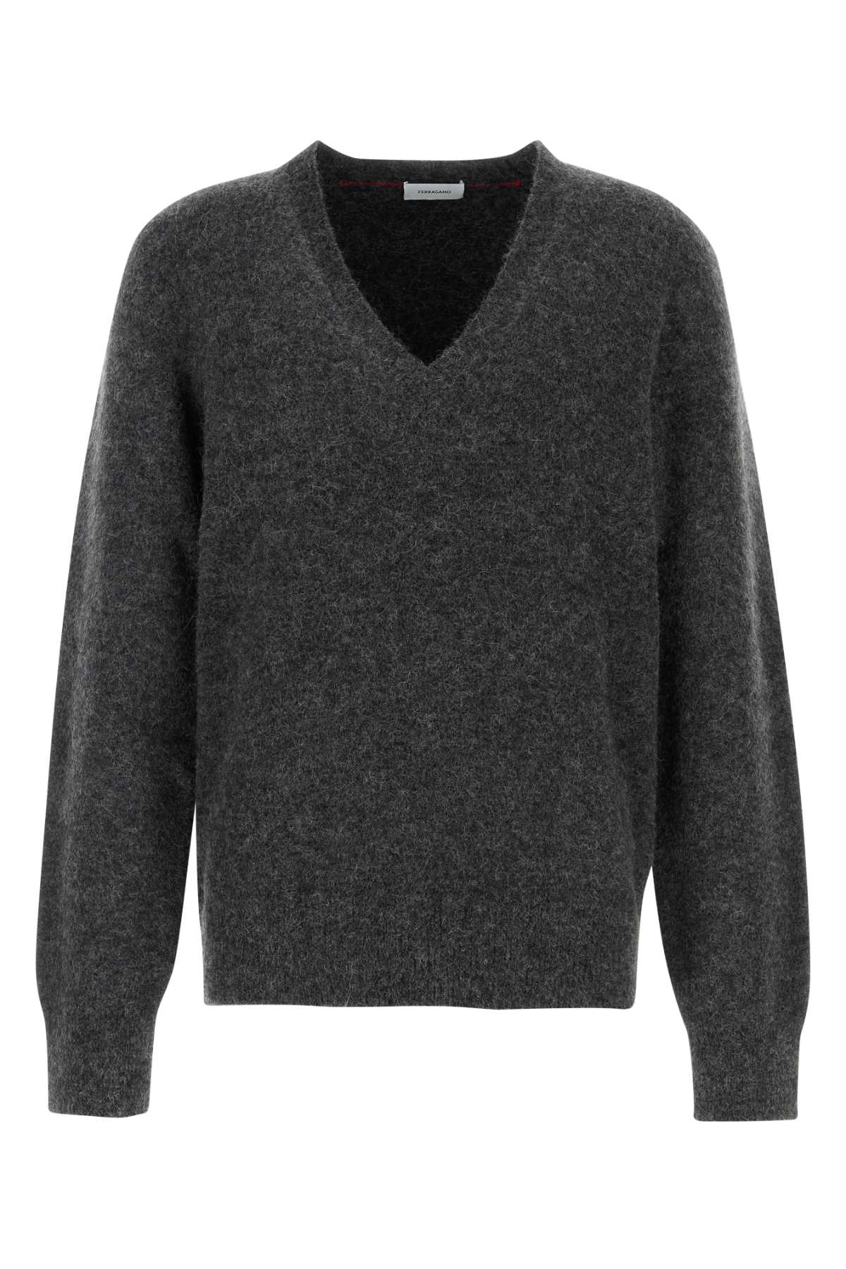 Ferragamo Charcoal Stretch Alpaca Blend Sweater Maglieria – Men