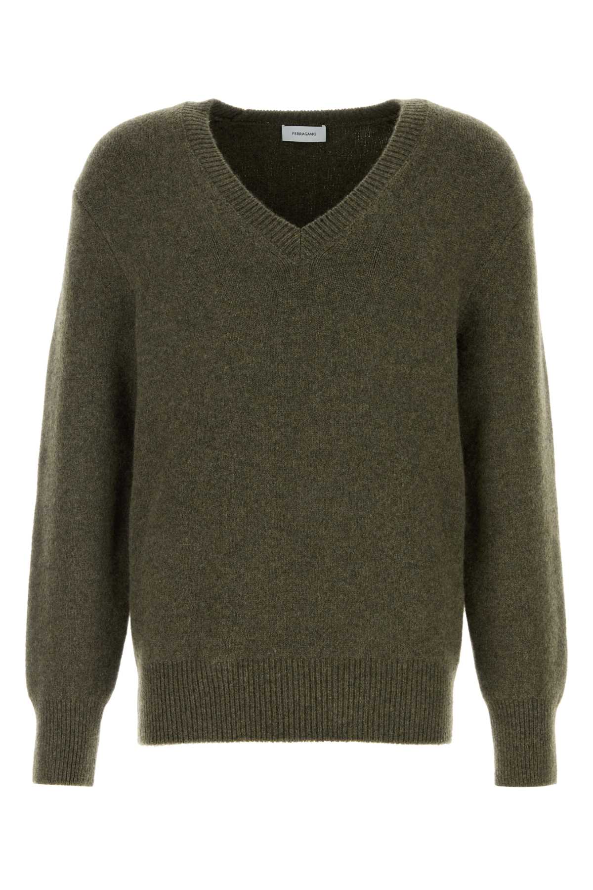 Ferragamo Dark Green Cashmere Sweater Uniformgreen Maglieria – Men