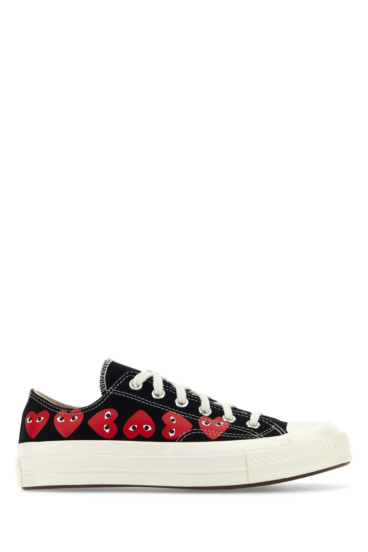 Comme Des Garcons Play Black Canvas Comme Des Garã§ons X Converse Sneakers Cottonsolerubber - Men
