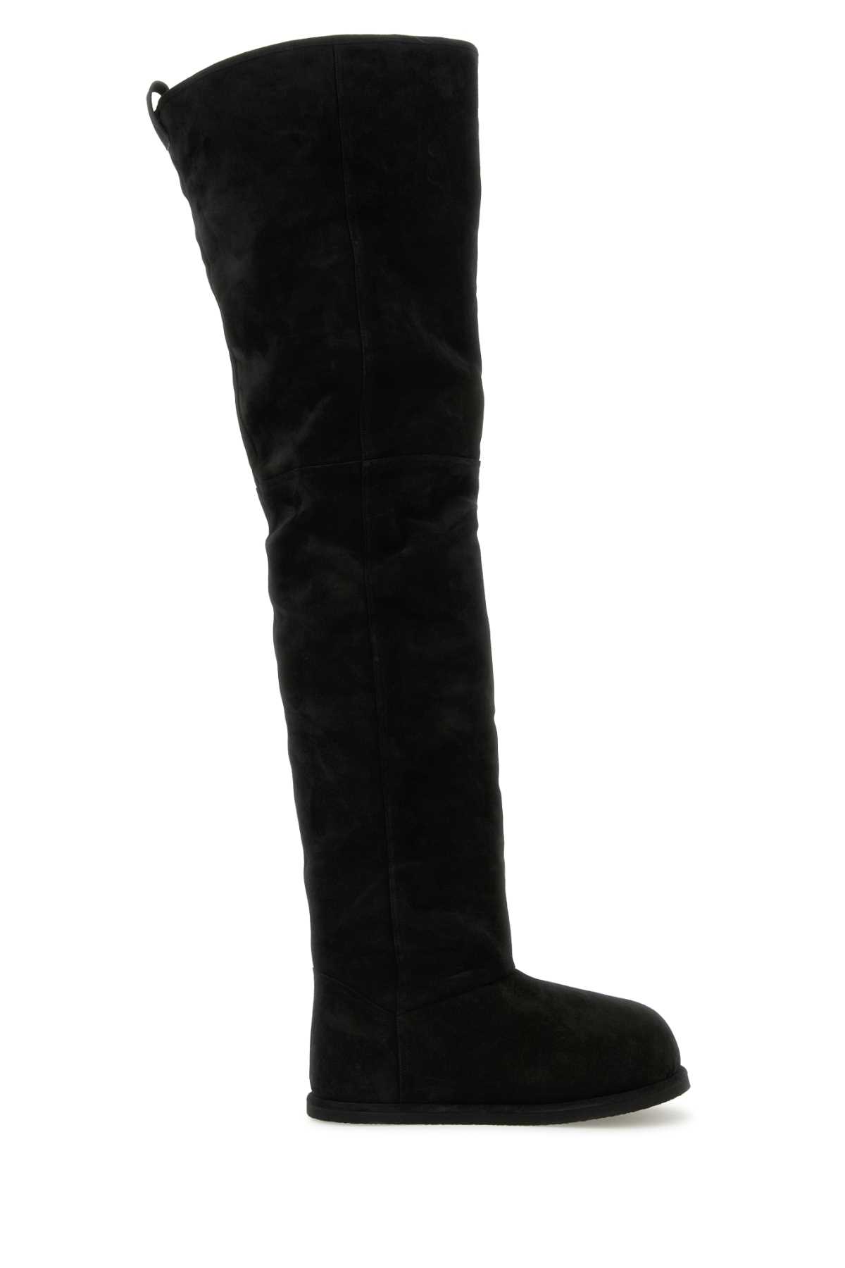 Amina Muaddi Black Suede Heidi Over-The-Knee Boots Blkivory Stivali – Women