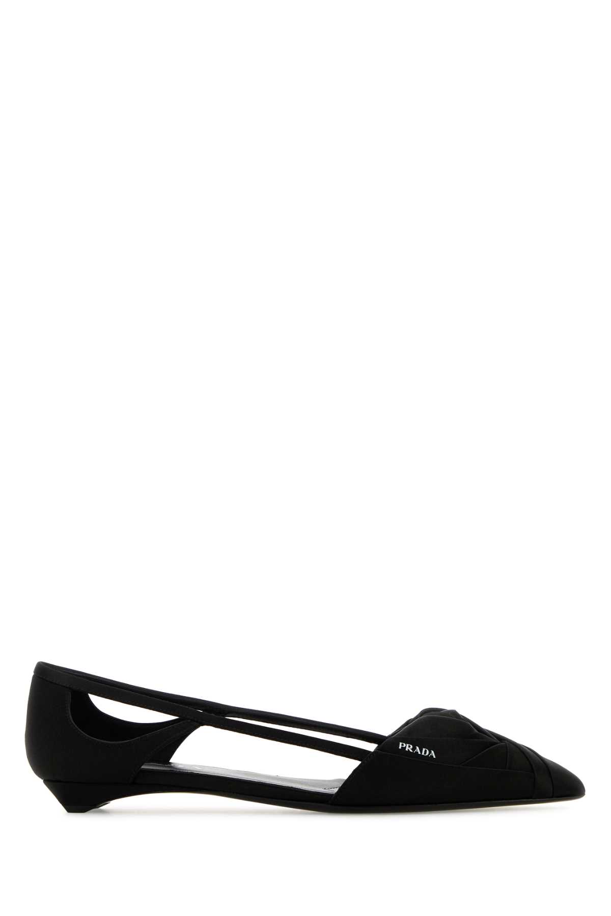 Prada Black Satin Ballerinas Nero Se Vi Ballerine – Women