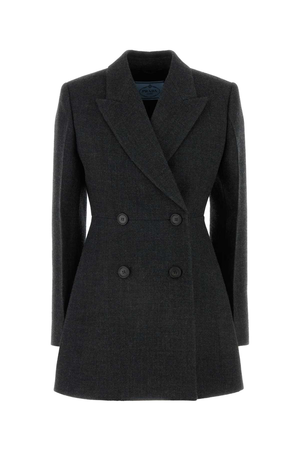 Prada Charcoal Wool Blazer Antracite Giacche E Gilet – Women