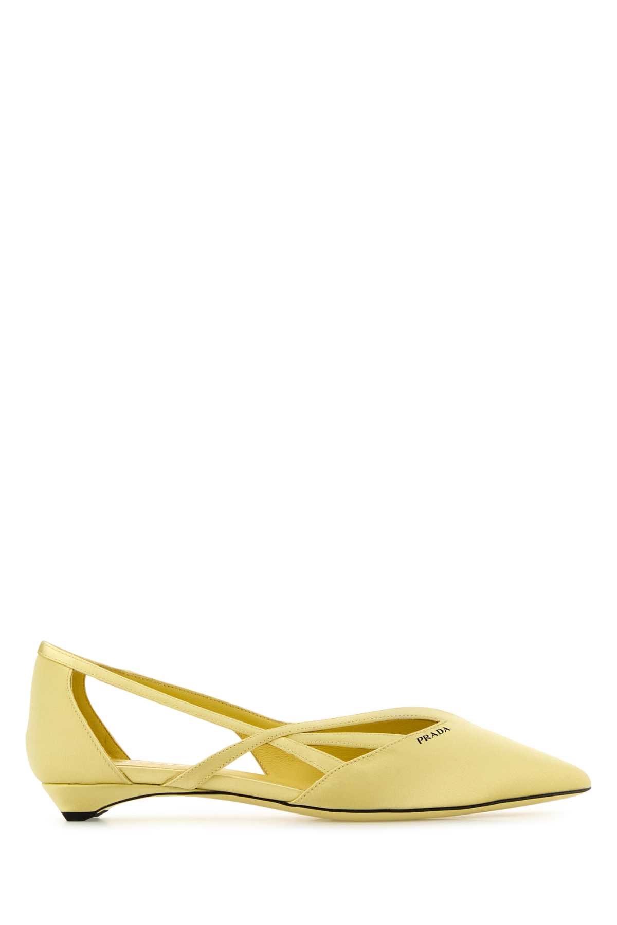 Prada Pastel Yellow Satin Ballerinas Limone Se Vi Ballerine – Women