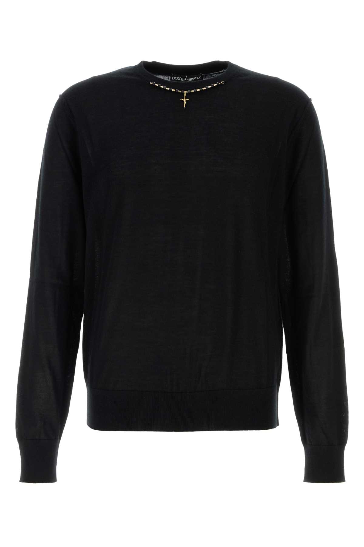 Dolce & Gabbana Black Cashmere Sweater Nero Exterior: Maglieria – Men