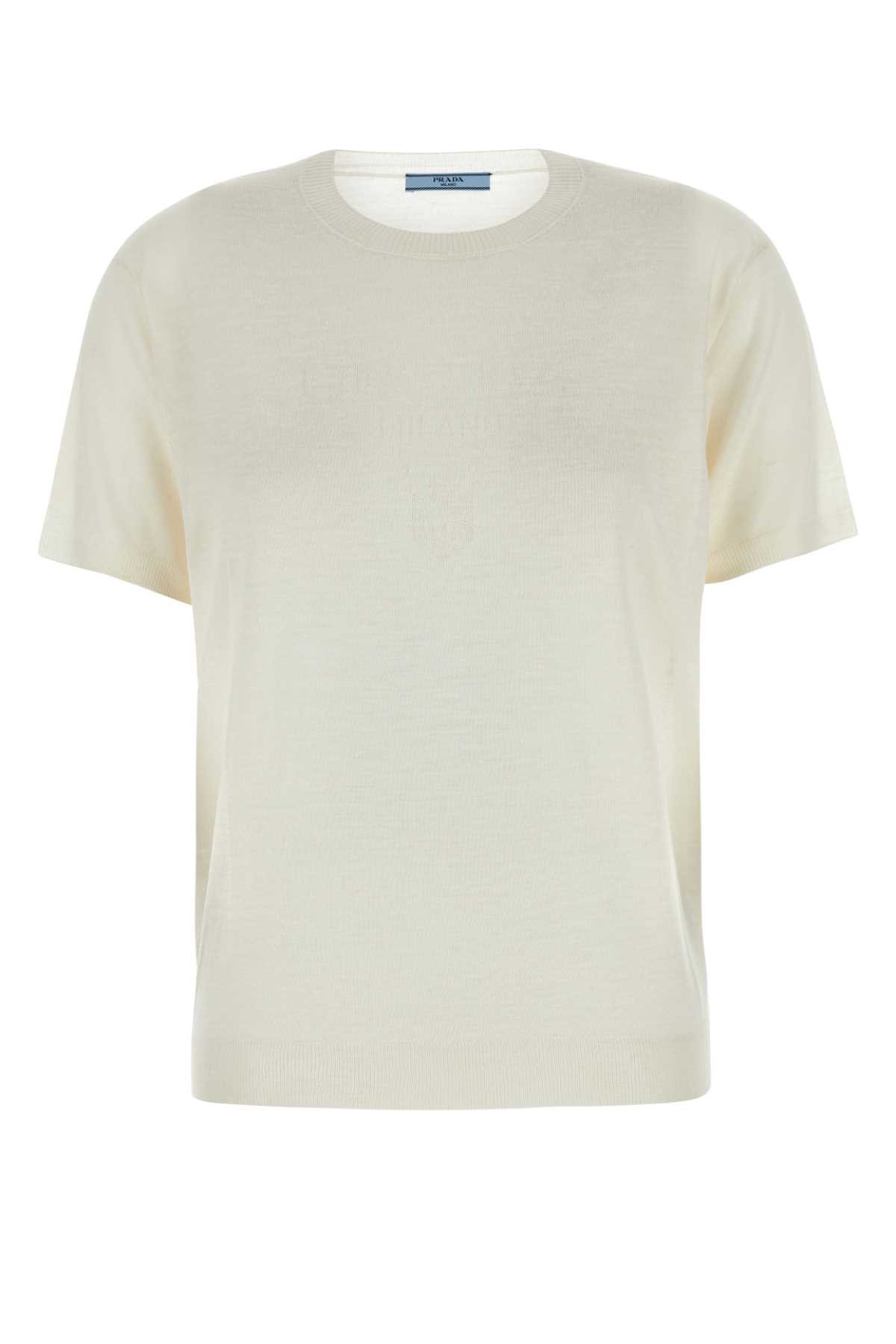 Prada Ivory Cashmere Sweater Naturale Exterior: Maglieria – Women