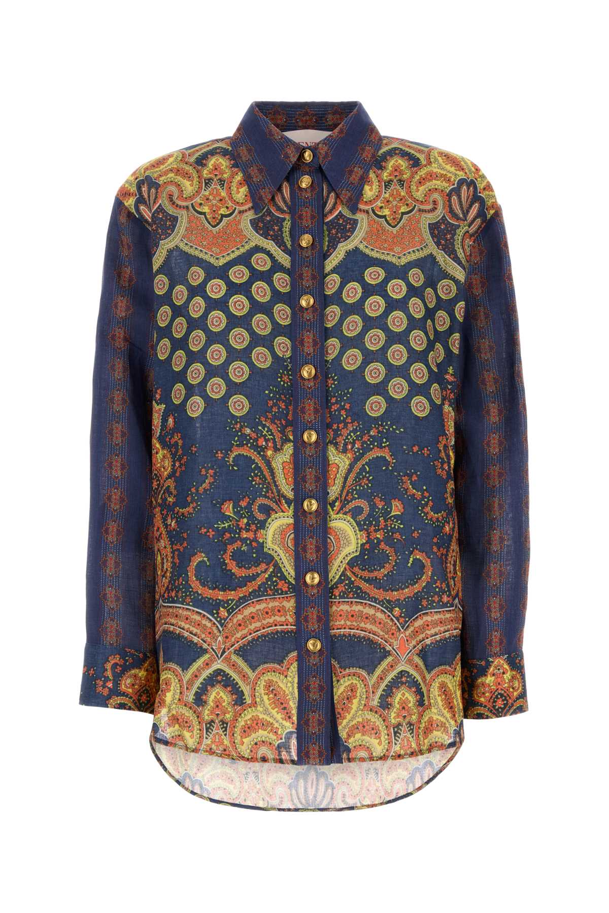 Valentino Garavani Printed Linen Shirt Indacomulticolor Exterior: Camicie – Women