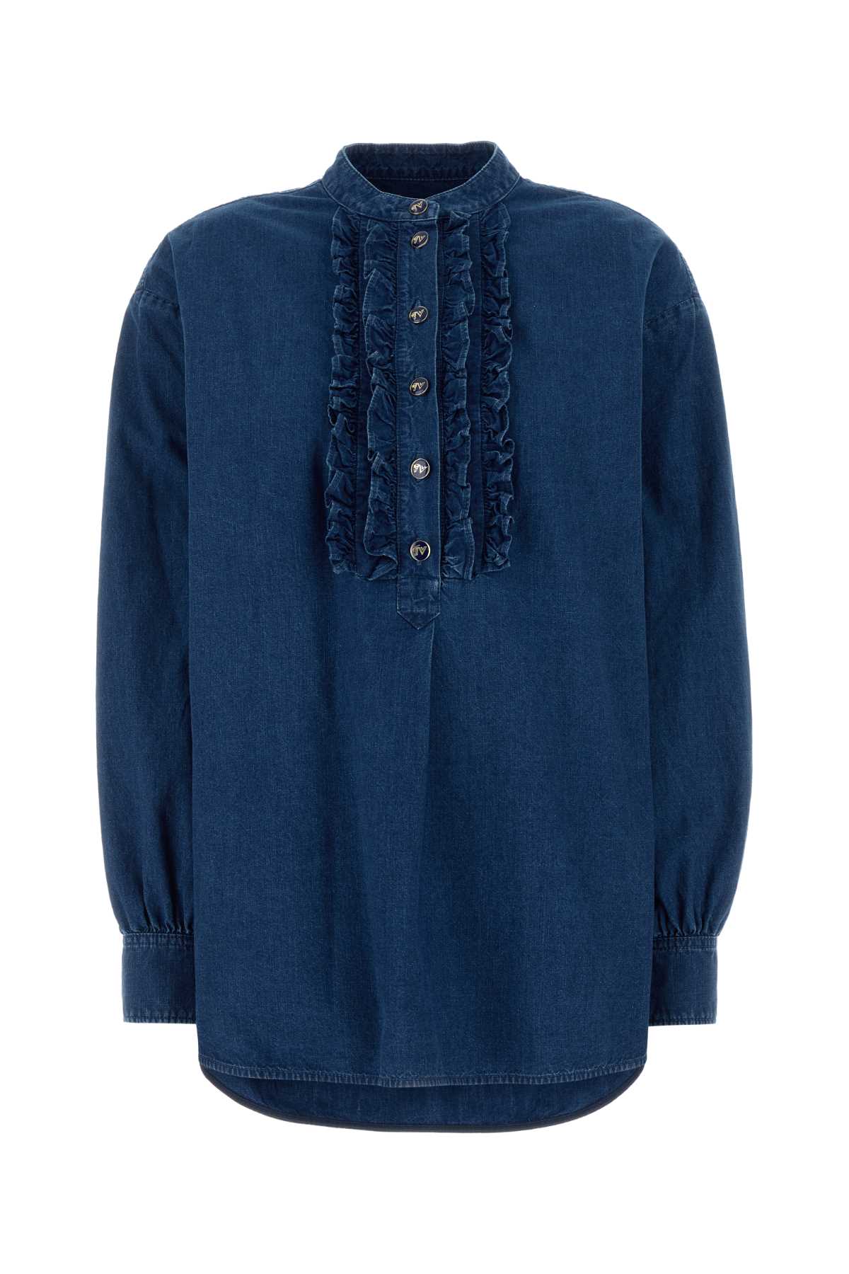 Valentino Ruffle Denim Shirts
