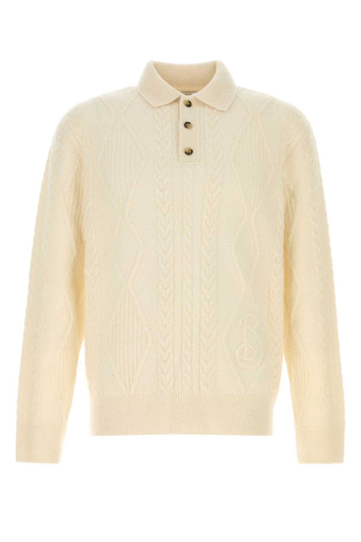 Burberry Ivory Alpaca Blend Sweater Snow Exterior: Wool Nylon Maglieria – Men