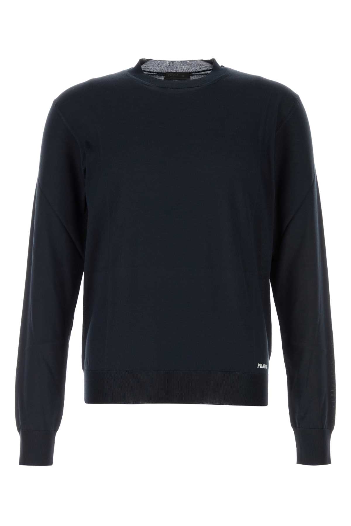 Prada Blue Silk Sweater Bleu Exterior: Recycled Maglieria – Men