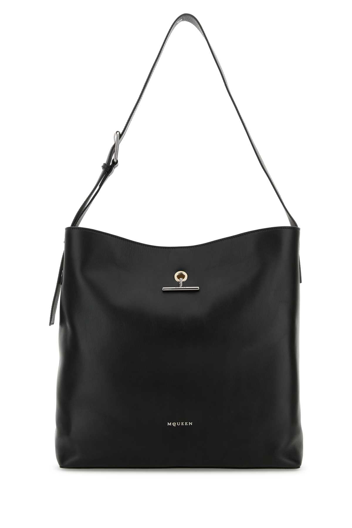 Alexander McQueen Black Leather Pendant Shopping Bag Blacksilver Borse A Mano - Men
