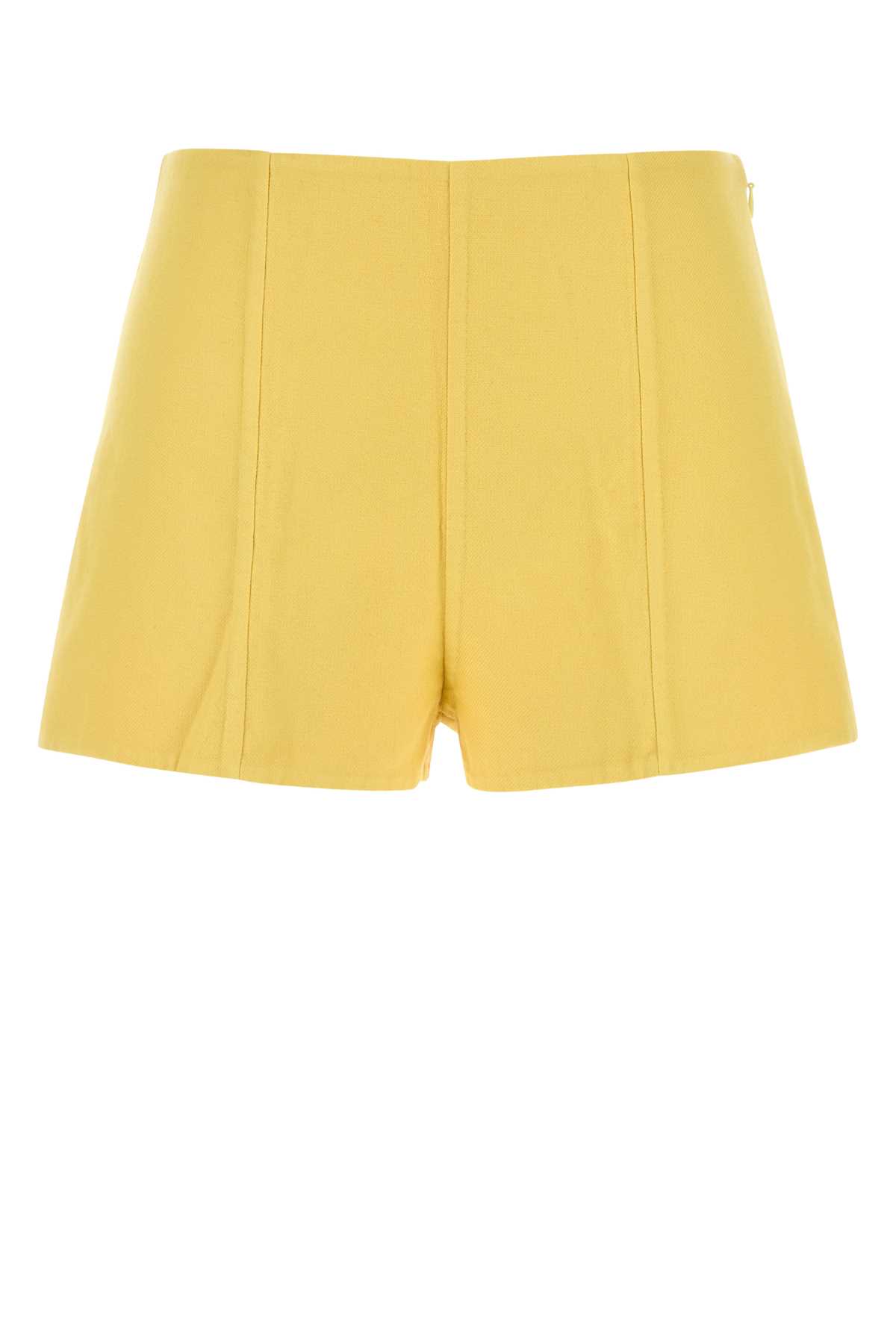Prada Yellow Cotton Shorts Giallo Exterior - Women
