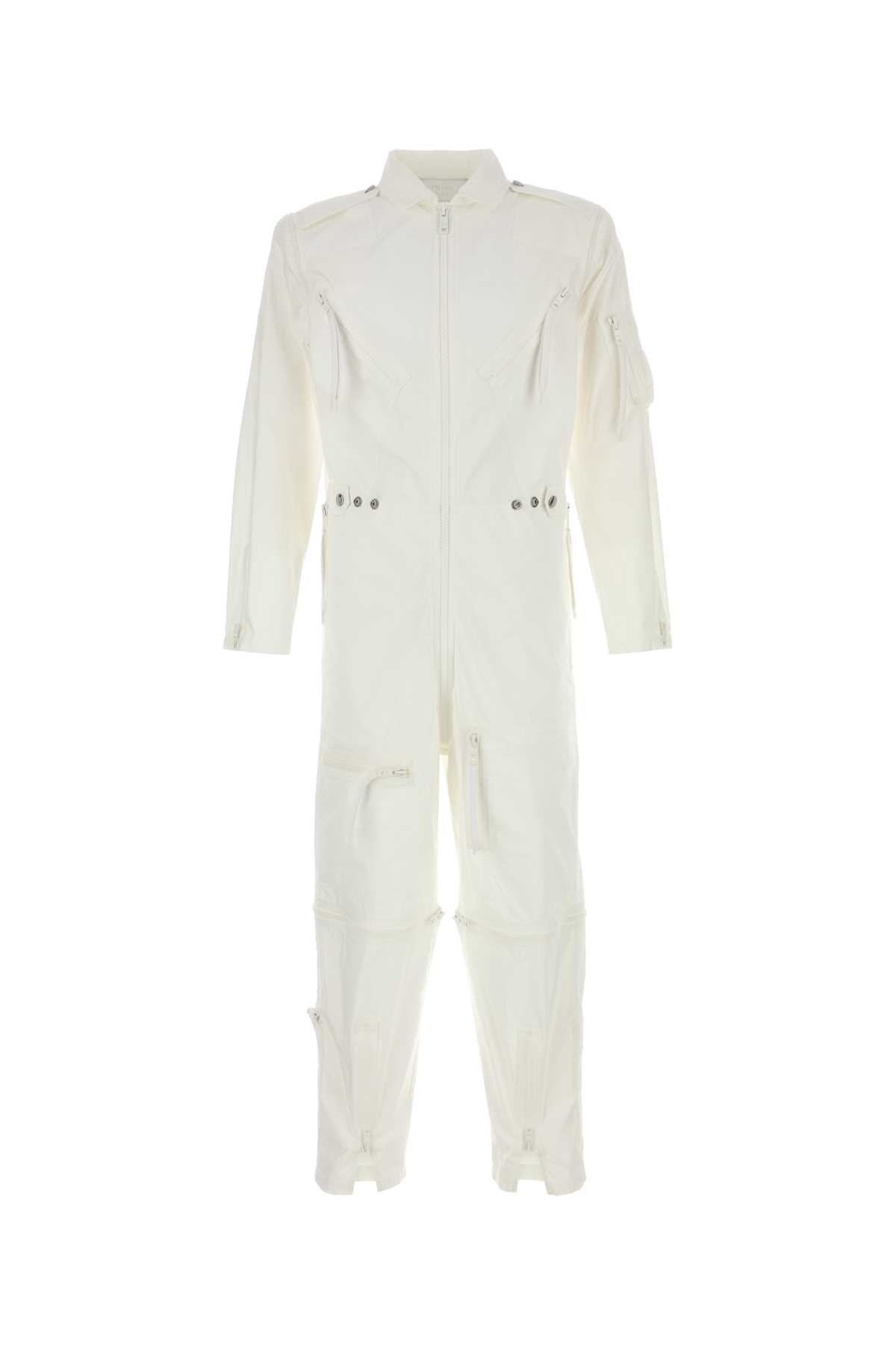 Prada White Cotton Jumpsuit Bianco Exterior: Tute - Men