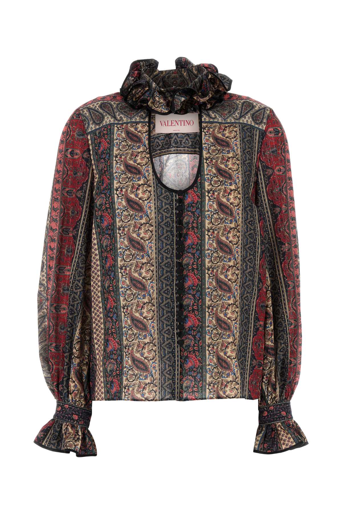 Valentino Garavani Printed Cotton Blend Blouse Multicolor Exterior: Polyester Maglie – Women