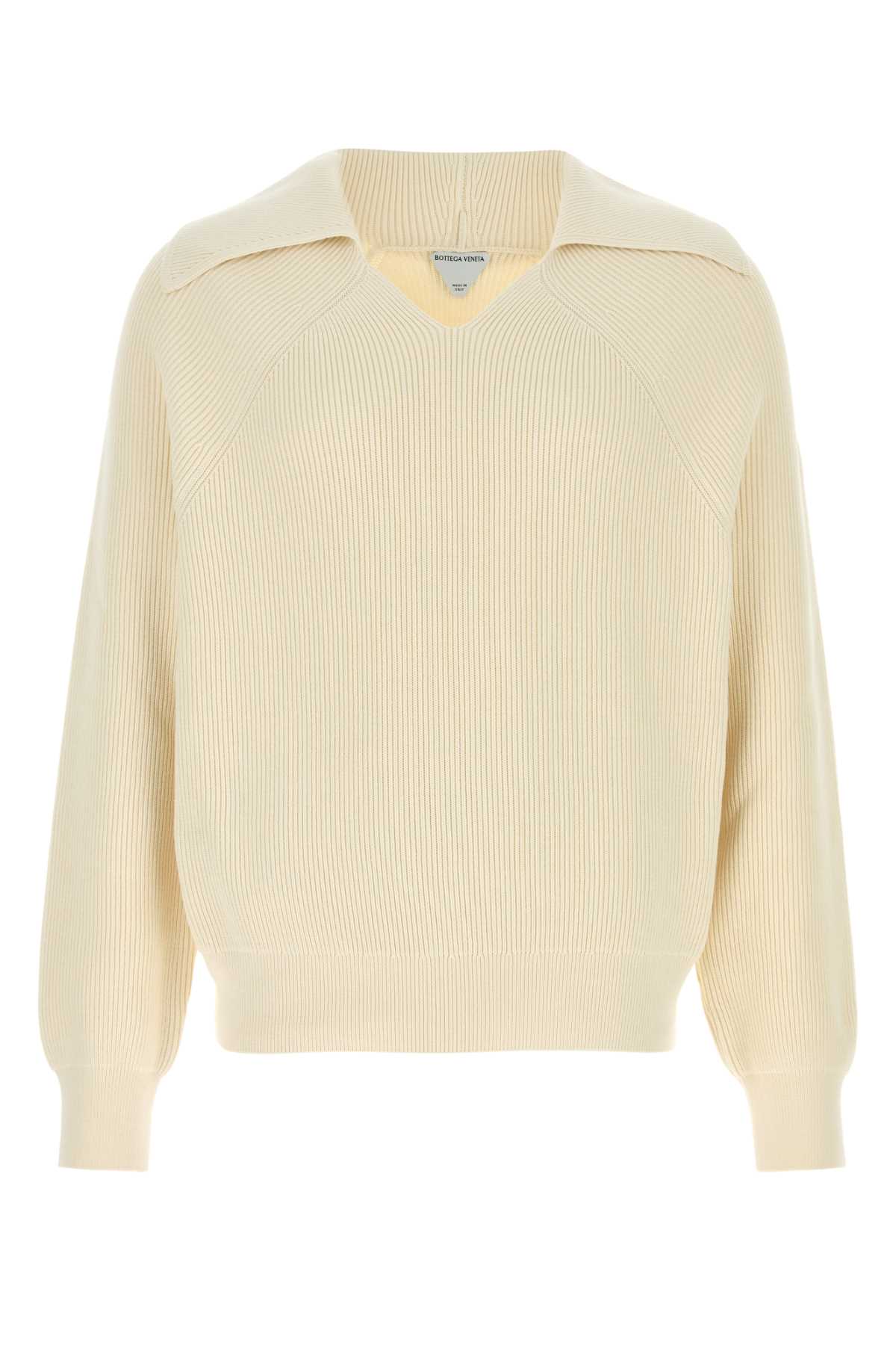 Bottega Veneta Cream Cotton Blend Sweater Chalk Maglieria – Men